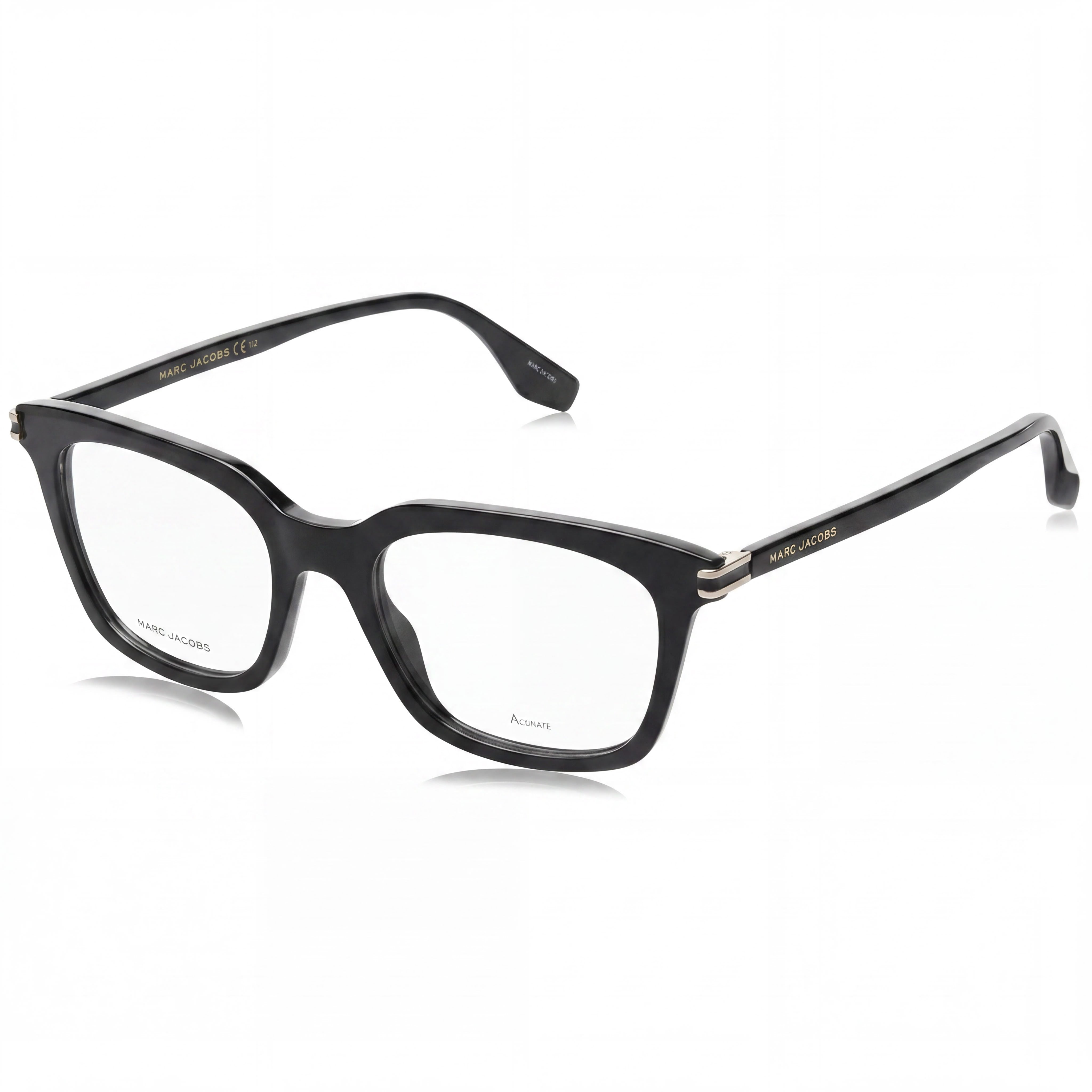 Gafas de sol unisex clásicas Marc Jacobs, armazón de acetato negro, lentes de policarbonato, armazón cuadrado completo 52-19-145mm, Photo 1