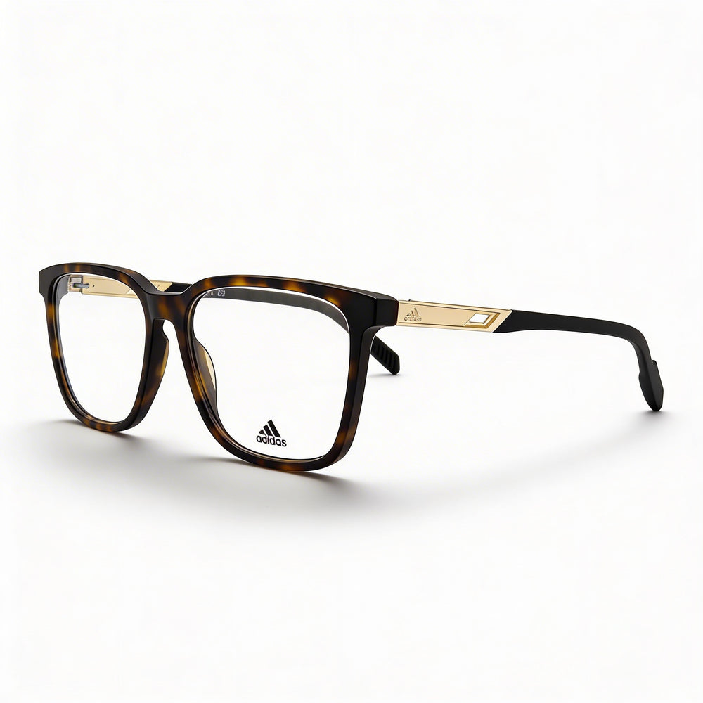 Adidas Casual Unisex Dark Havana Acetate Frame Eyeglasses with Non Polarized Transparent Lenses 53-15-145