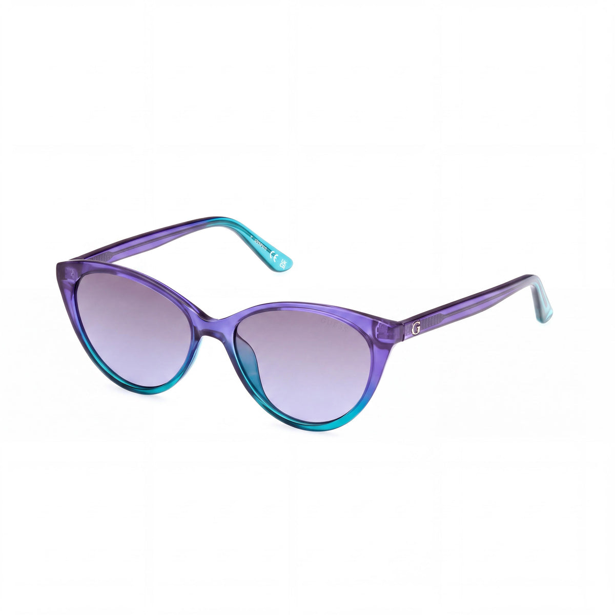 Gafas de sol GUESS modernas unisex con montura de plástico azul degradado y lentes de policarbonato azules con protección UV de 51 mm, Photo 1