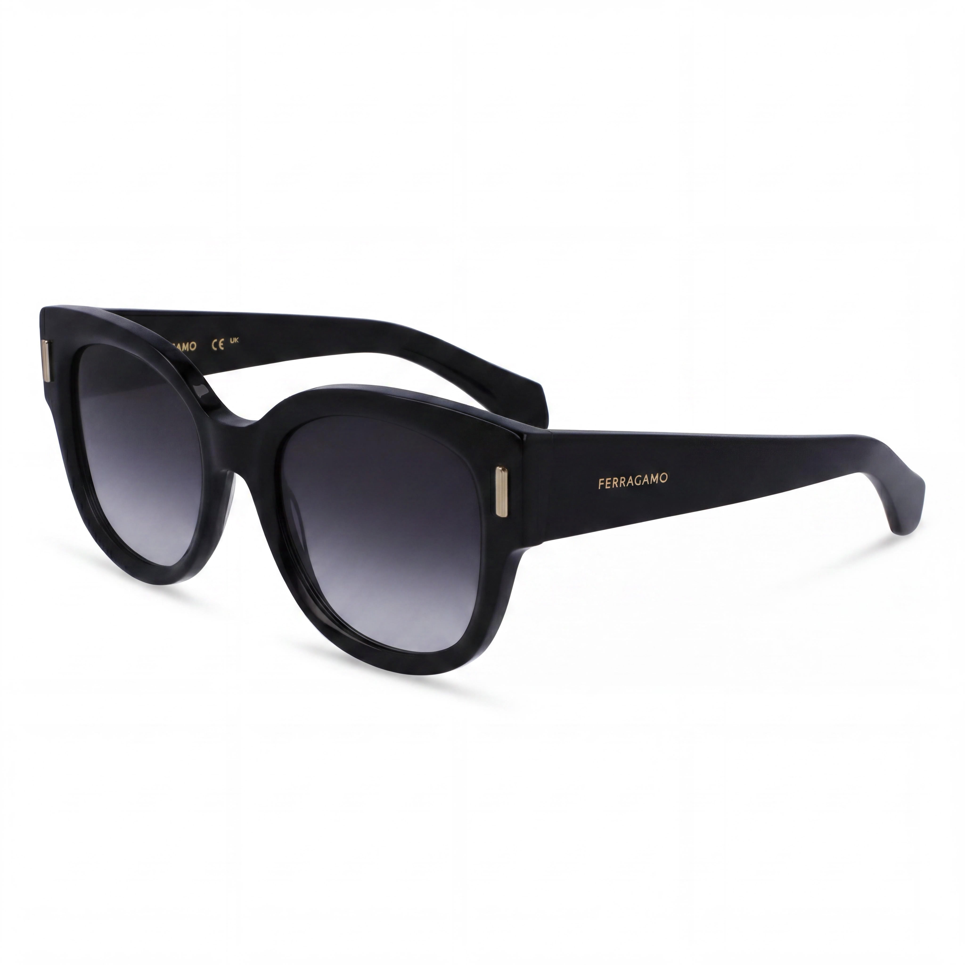 Salvatore Ferragamo SF2007S Women's Casual Black Acetate Gradient Grey UV Protection Sunglasses 51mm, Photo 1