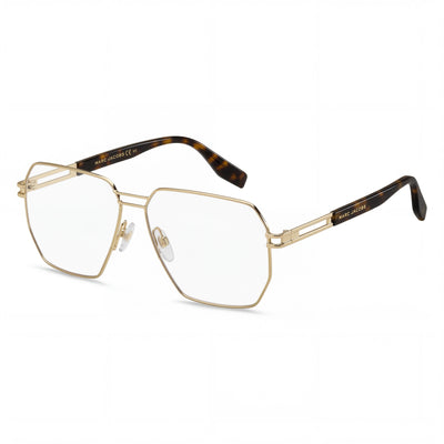 Marc Jacobs Comtemporary Women's Gold Brown Metal Durable Lightweight Eyeglass Frames with Integrated Nose-Pads and Non-Slip Temples