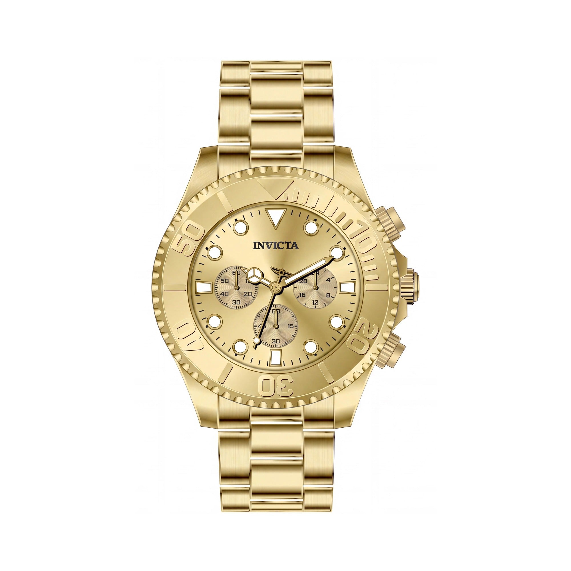 Reloj cronógrafo Invicta Pro Diver 50588 unisex de cuarzo con esfera dorada, brazalete de acero inoxidable, caja de 47 mm, Photo 1