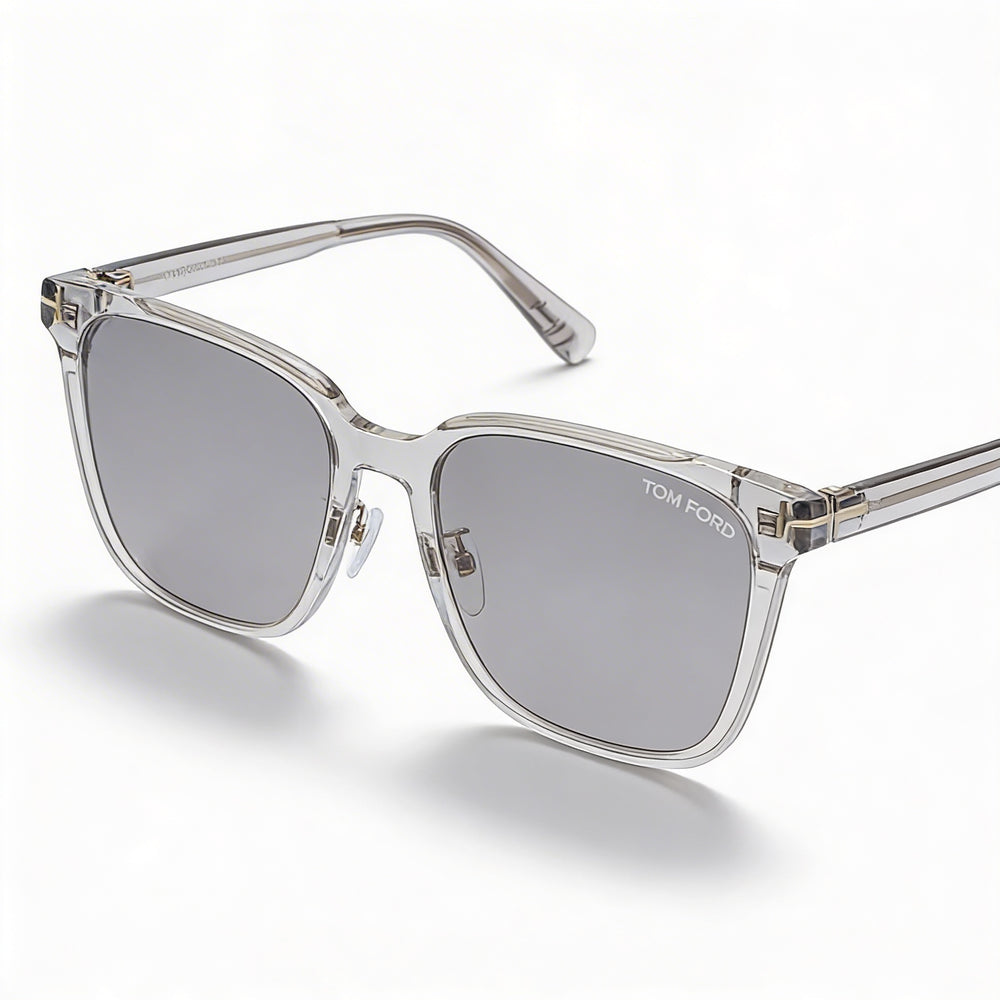 Tom Ford FT0891-K Men's Square Transparent Grey Acetate Smoke UV Protected Sunglasses 55mm