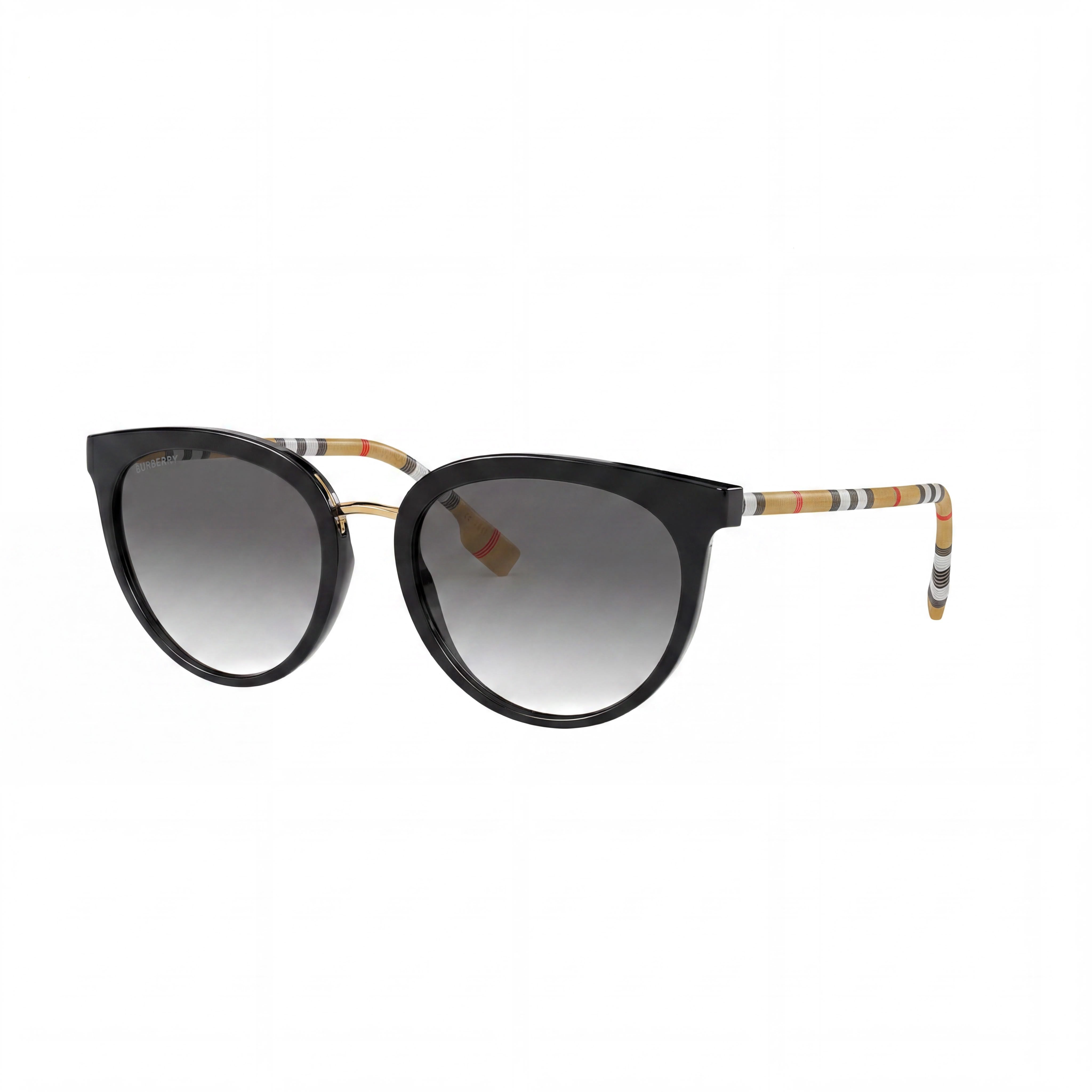 Burberry Be4316 Willow Women's Black Full Rim Round Frame Grey Gradient Lens UV Protected Sunglasses 54mm, Photo 1