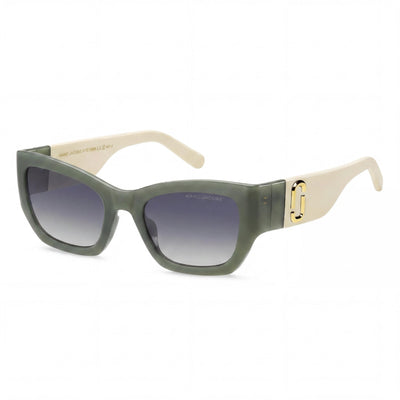 Marc Jacobs Casual Women's Sunglasses Green Cellulose Prop. Inj. Frame Grey Blue Lens Non-Polarized 53mm