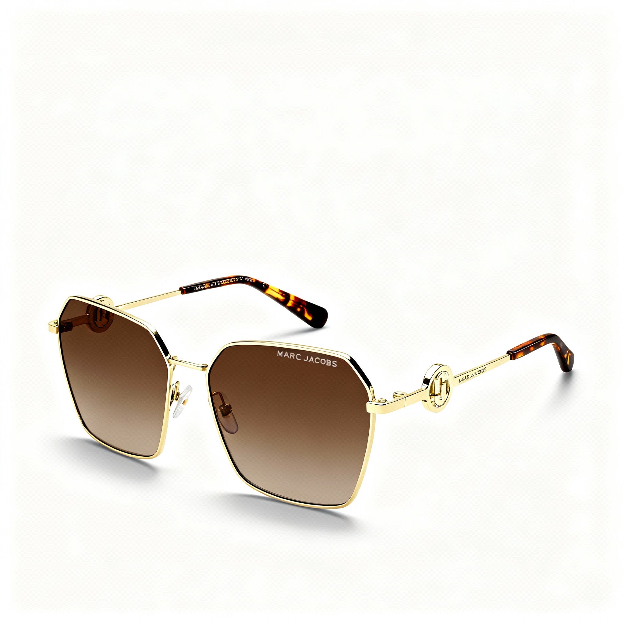 Marc Jacobs MARC 729/S Women's Metal Casual Non-Polarized Sunglasses, Gold Havana Frame, Brown Shaded Lens, 58mm