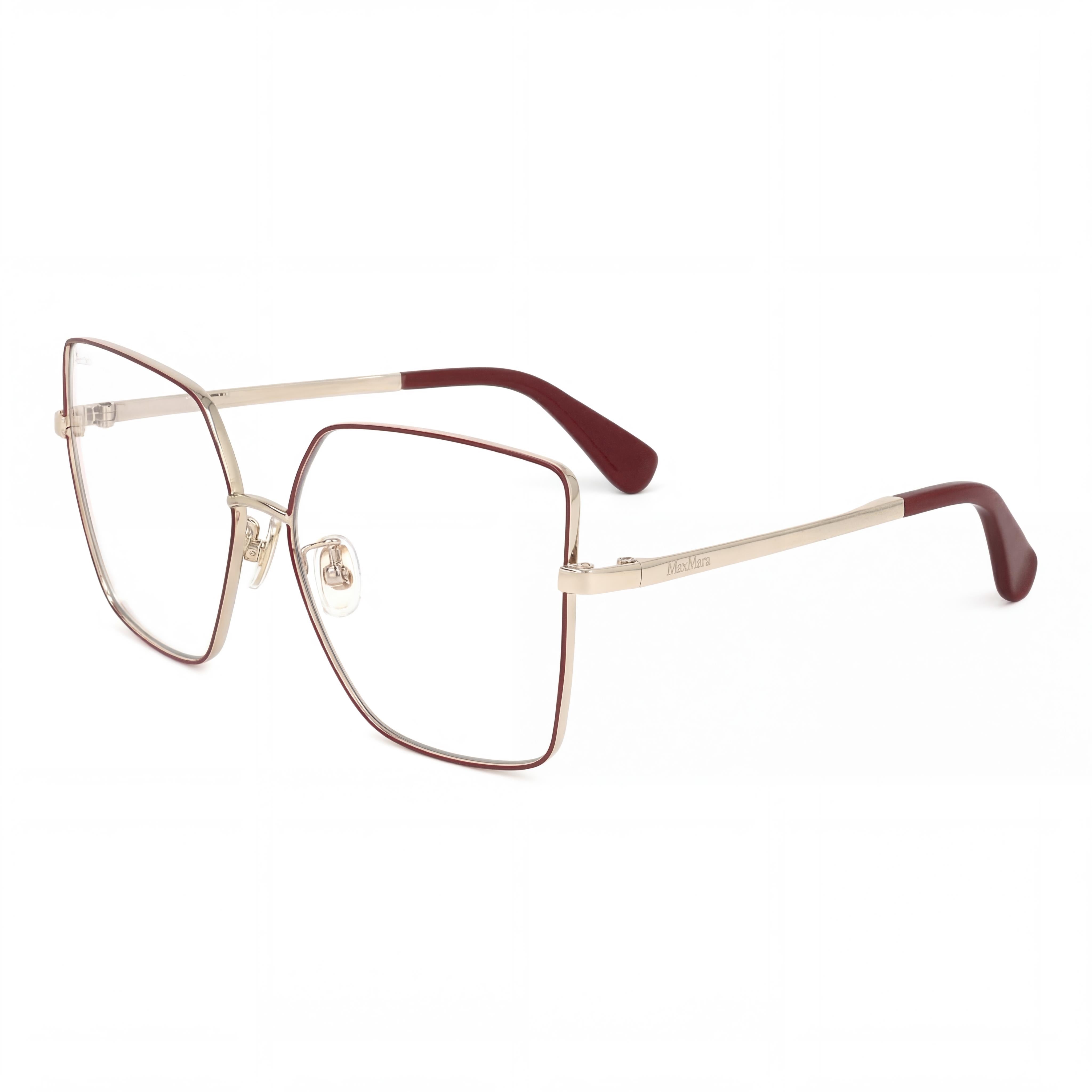 Gafas de sol MaxMara casual para mujer, montura de metal roja, lentes transparentes 60-15-140, Photo 1