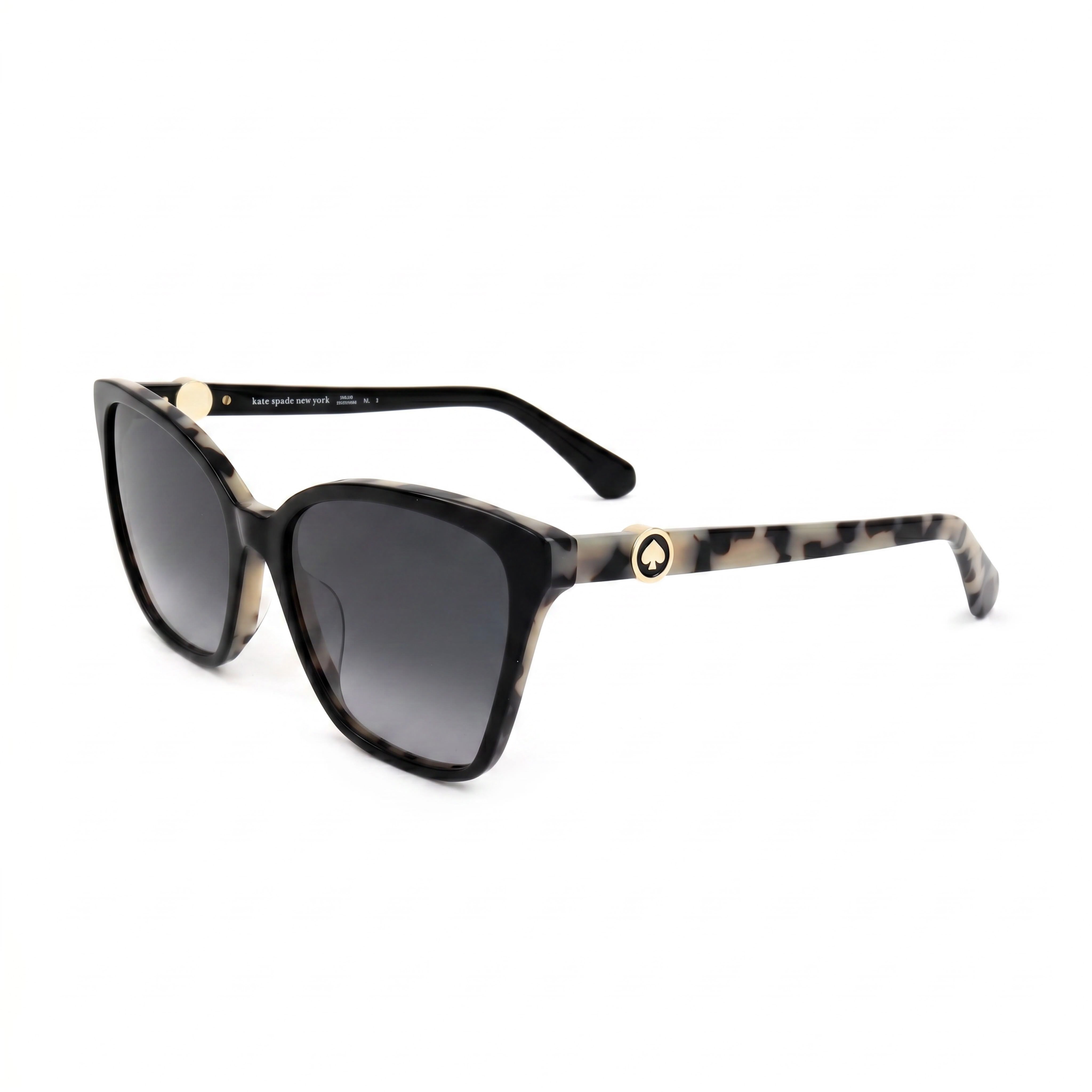 kate spade new york Amiyah/G/S Women's Cat Eye Black Gray Shaded Composite Frame UV Protected Dark Grey Shaded Sunglasses 56mm, Photo 1