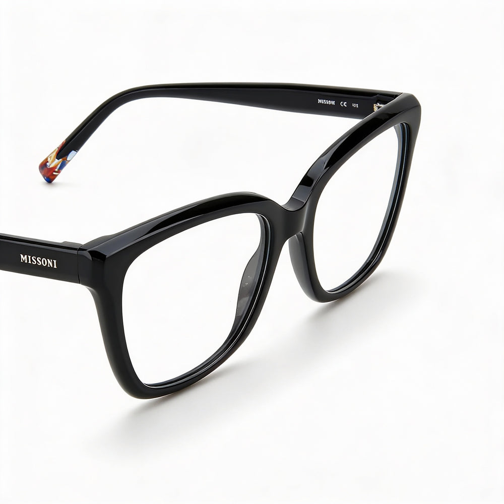 Gafas de sol Missoni MIS 0116 para mujer, estilo casual, de acetato negro, de policarbonato y no polarizadas, de 53 mm