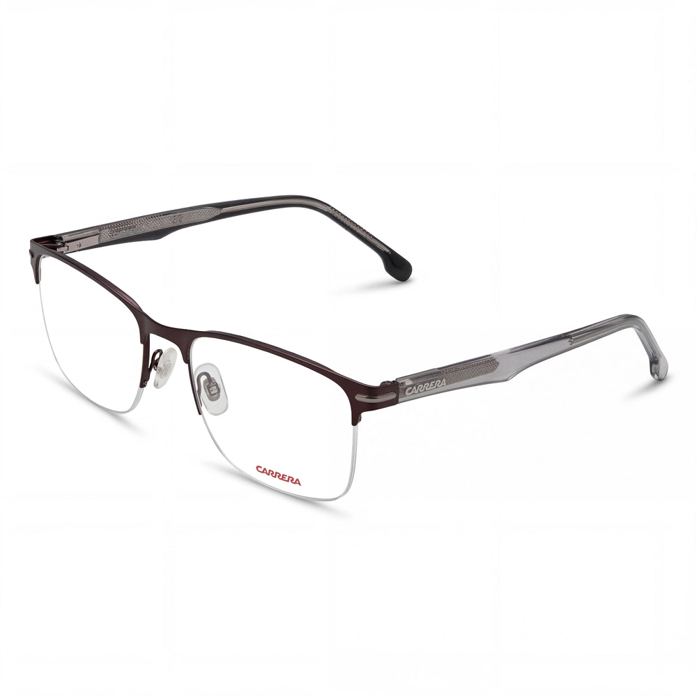 Gafas de sol Carrera Modern Unisex, montura de acero de aleación marrón mate, lentes de policarbonato no polarizadas, 55 mm