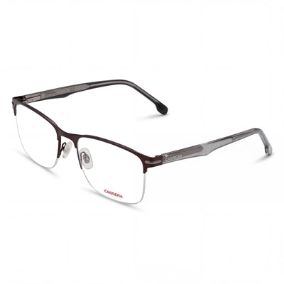 Gafas de sol Carrera Modern Unisex, montura de acero de aleación marrón mate, lentes de policarbonato no polarizadas, 55 mm