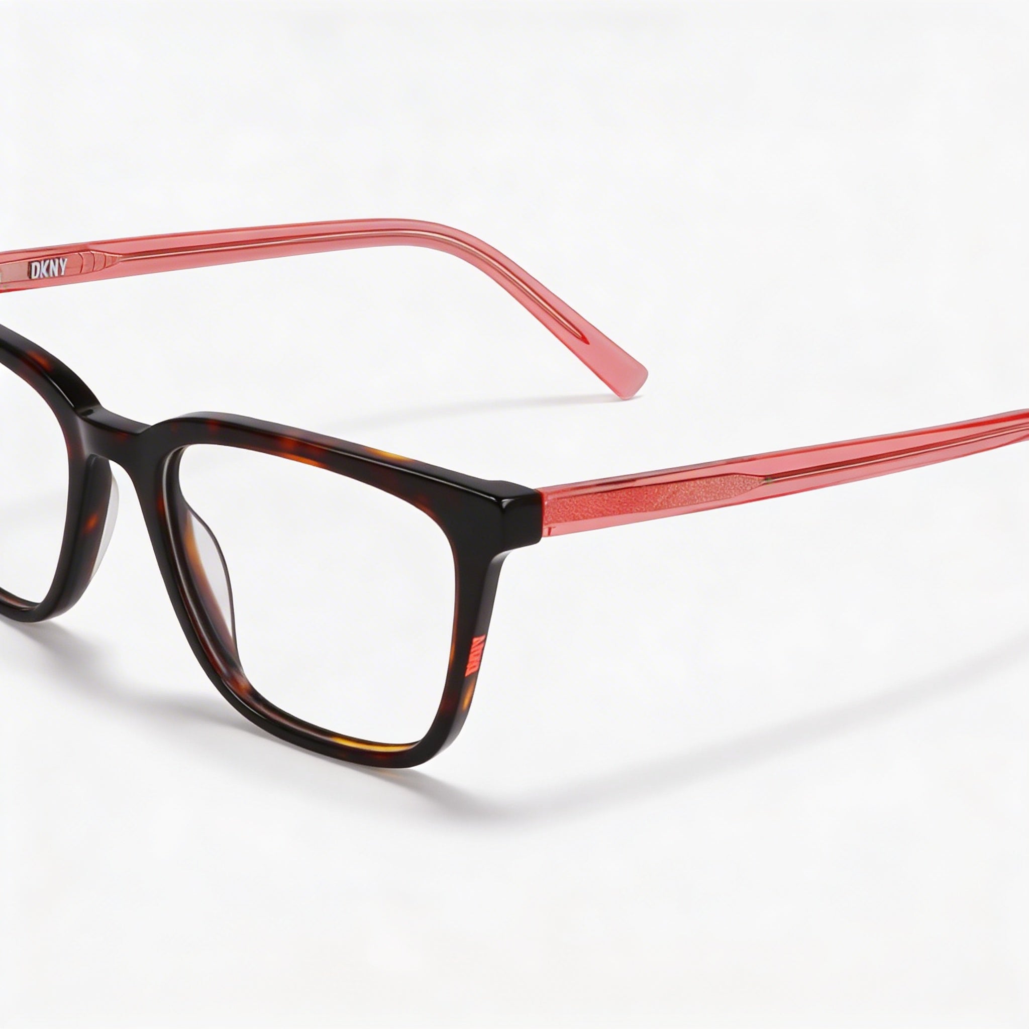 DKNY Modern DK5060 Women's Eyewear featuring Dark Tortoise Acetate Frame and Polycarbonate Lenses, Size 52mm, Photo 1