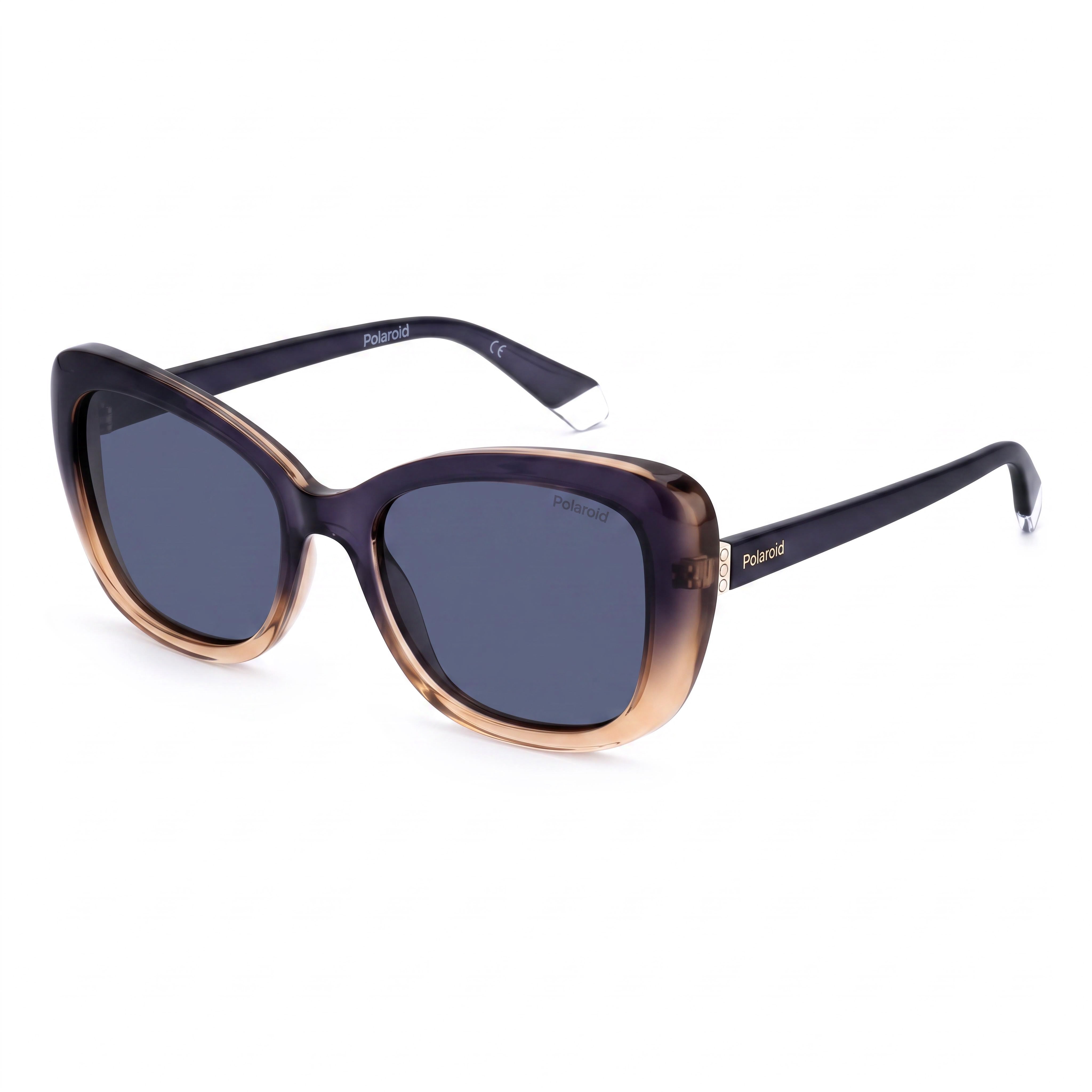 Polaroid Minimalist Women's Non-Polarized Polycarbonate Sunglasses, Blue Beige, 53mm Lens Width, Photo 1