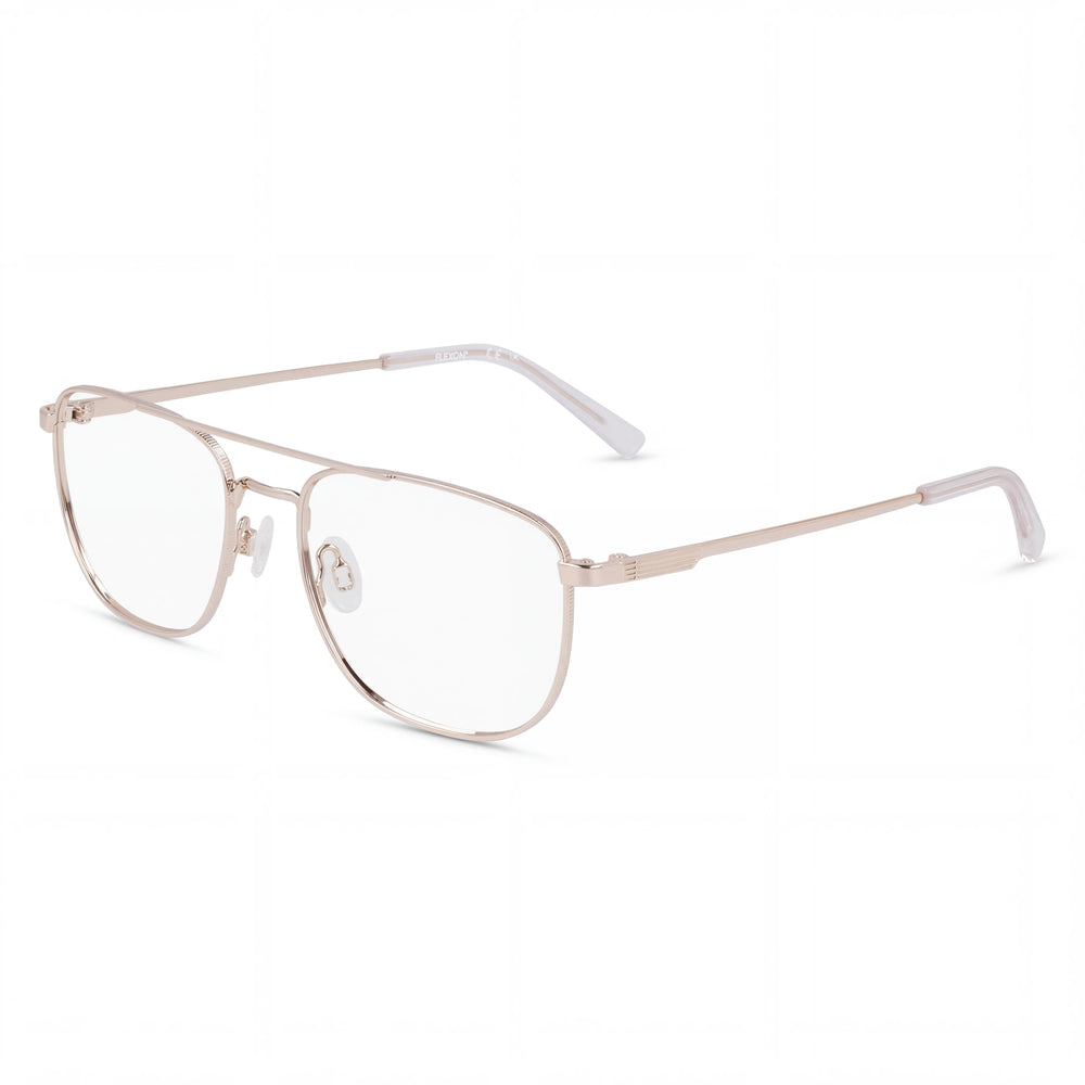 Gafas Oftálmicas de Oro Flexon Casual para Hombres con Lentes de Plástico, Ancho de Lente 52mm, Puente 17mm, Patilla 145mm