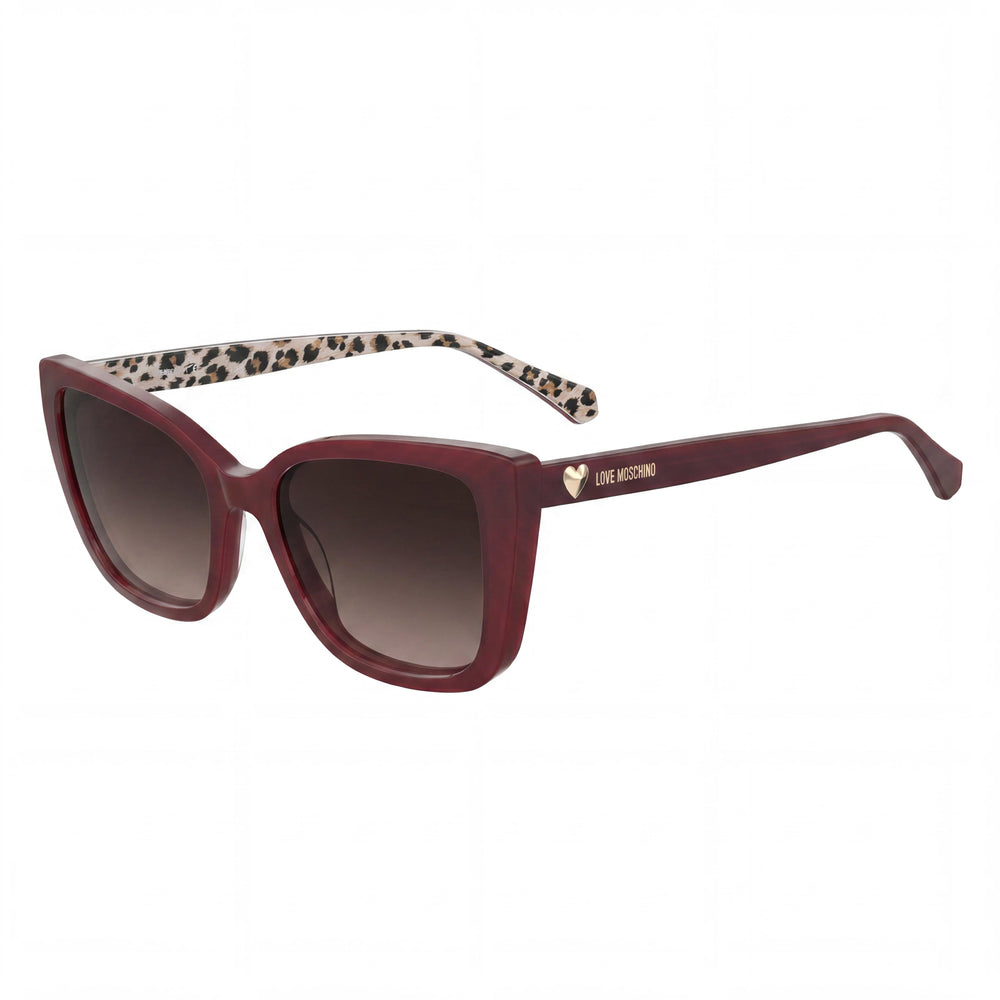 Gafas de sol Love Moschino casual de acetato rojo estampado para mujer con lentes marrones sombreadas UV 400, 54 mm
