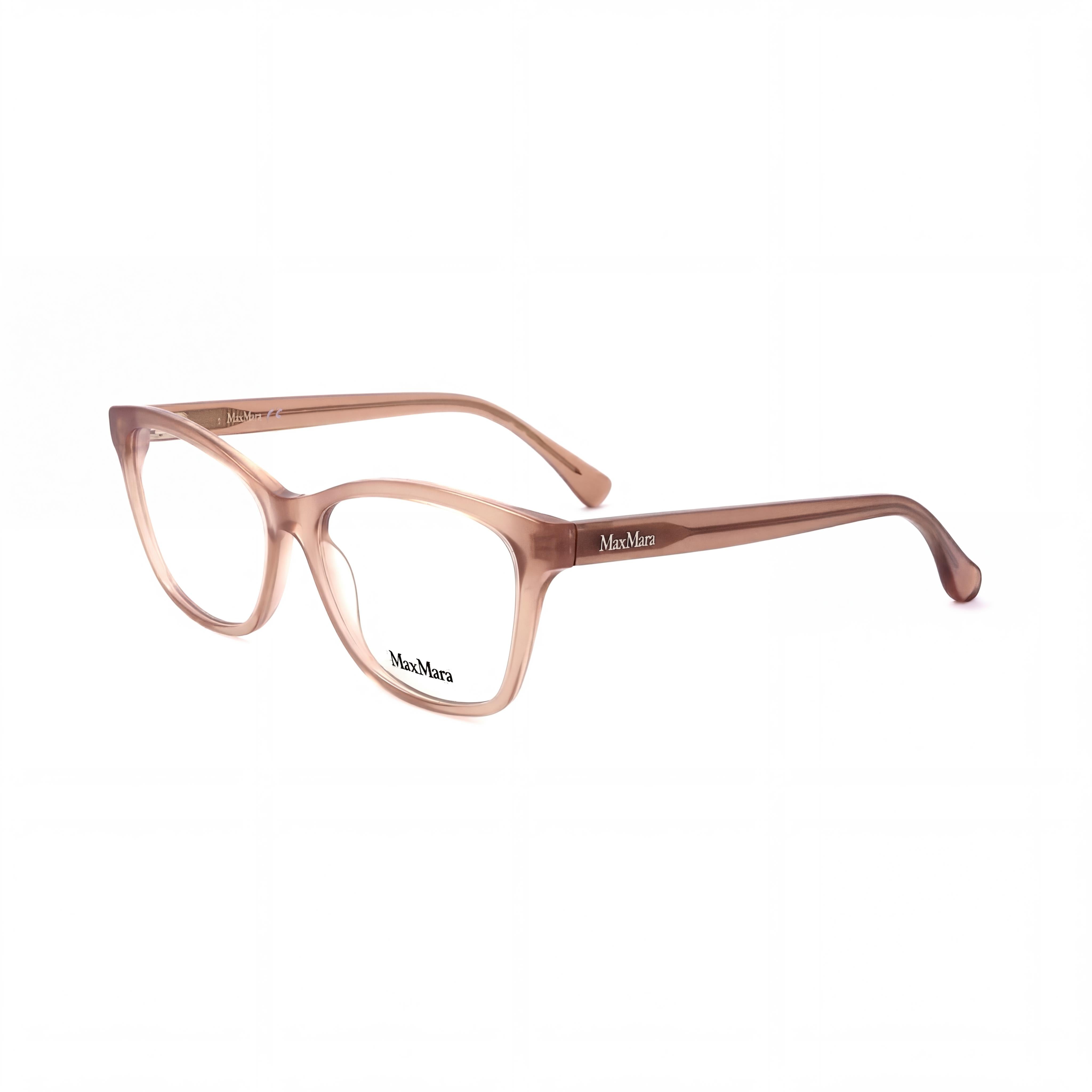 Gafas de plástico pantografiadas MaxMara MM 5032 para mujer, transparentes marrón claro, 54 mm, Photo 1