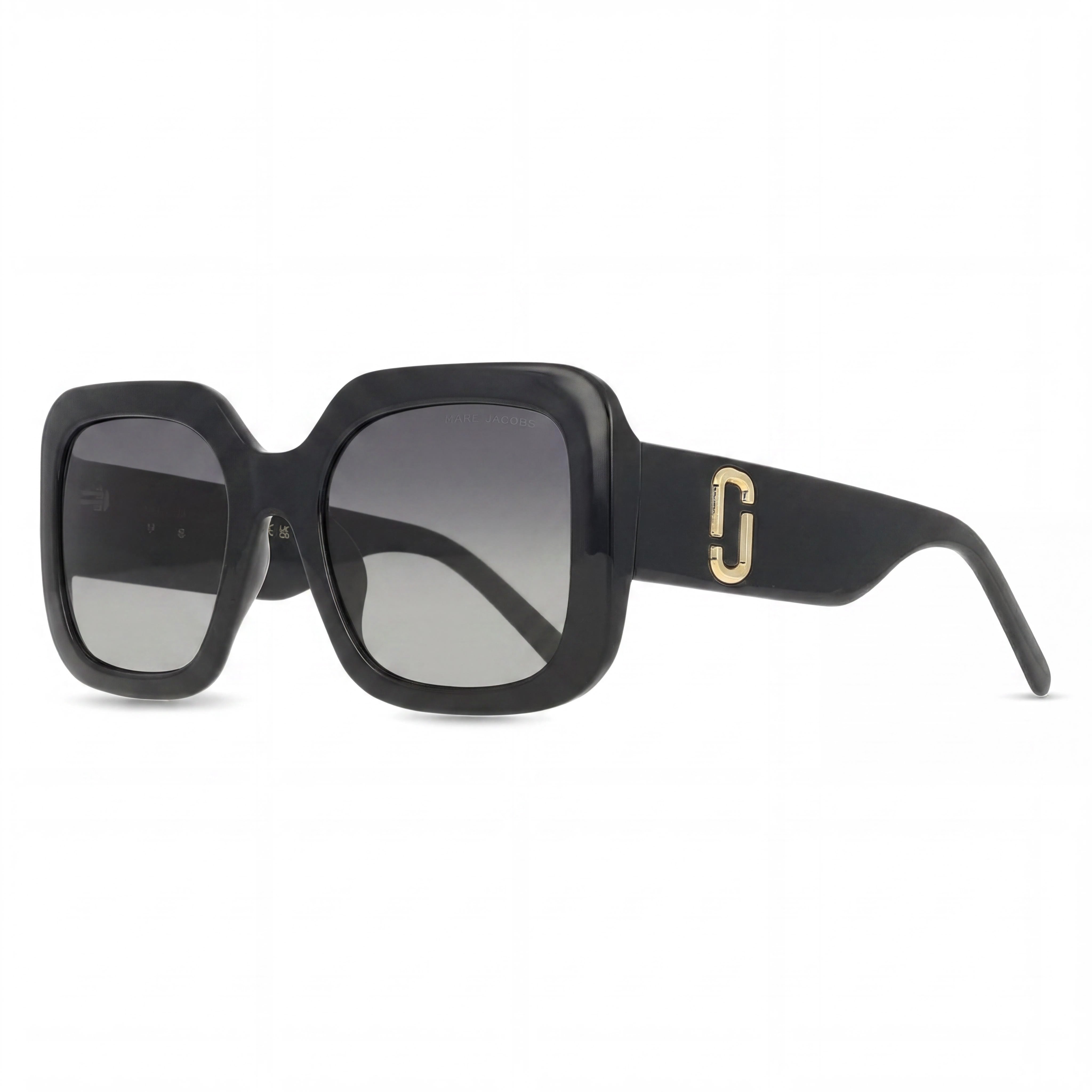 Gafas de sol Marc Jacobs cuadradas para mujer, de plástico negro, con lentes gris degradado, sin polarizar y con protección 100% UV, 53 mm, Photo 1
