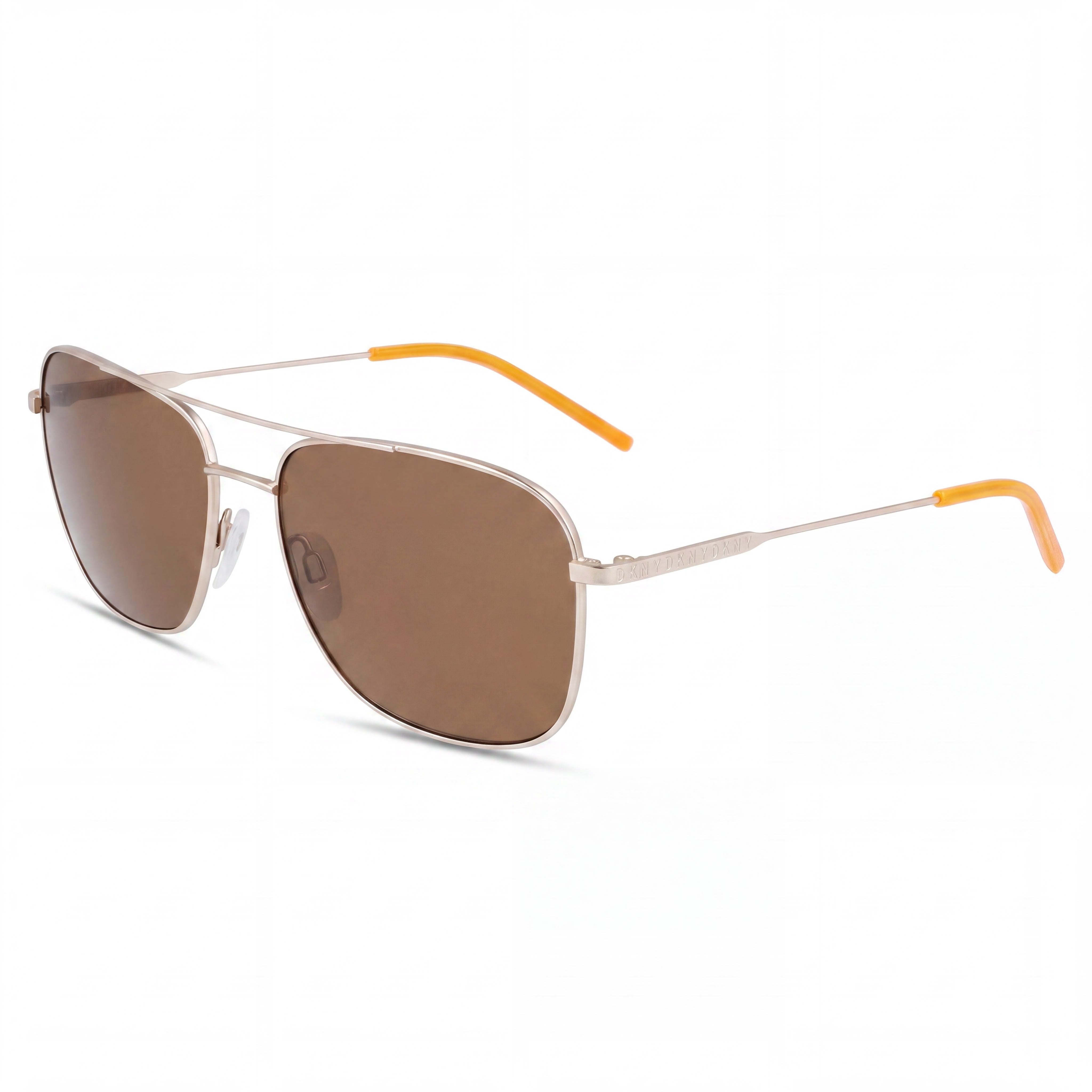Gafas de sol unisex cuadradas de metal dorado neón naranja no polarizadas con protección UV de 58 mm DKNY, Photo 1