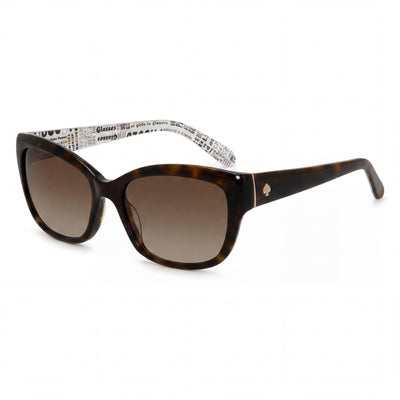 kate spade new york Gafas de sol rectangulares de plástico para mujer Johanna/S sin polarizar, color marrón Habana oscuro, sombreadas de 53 mm