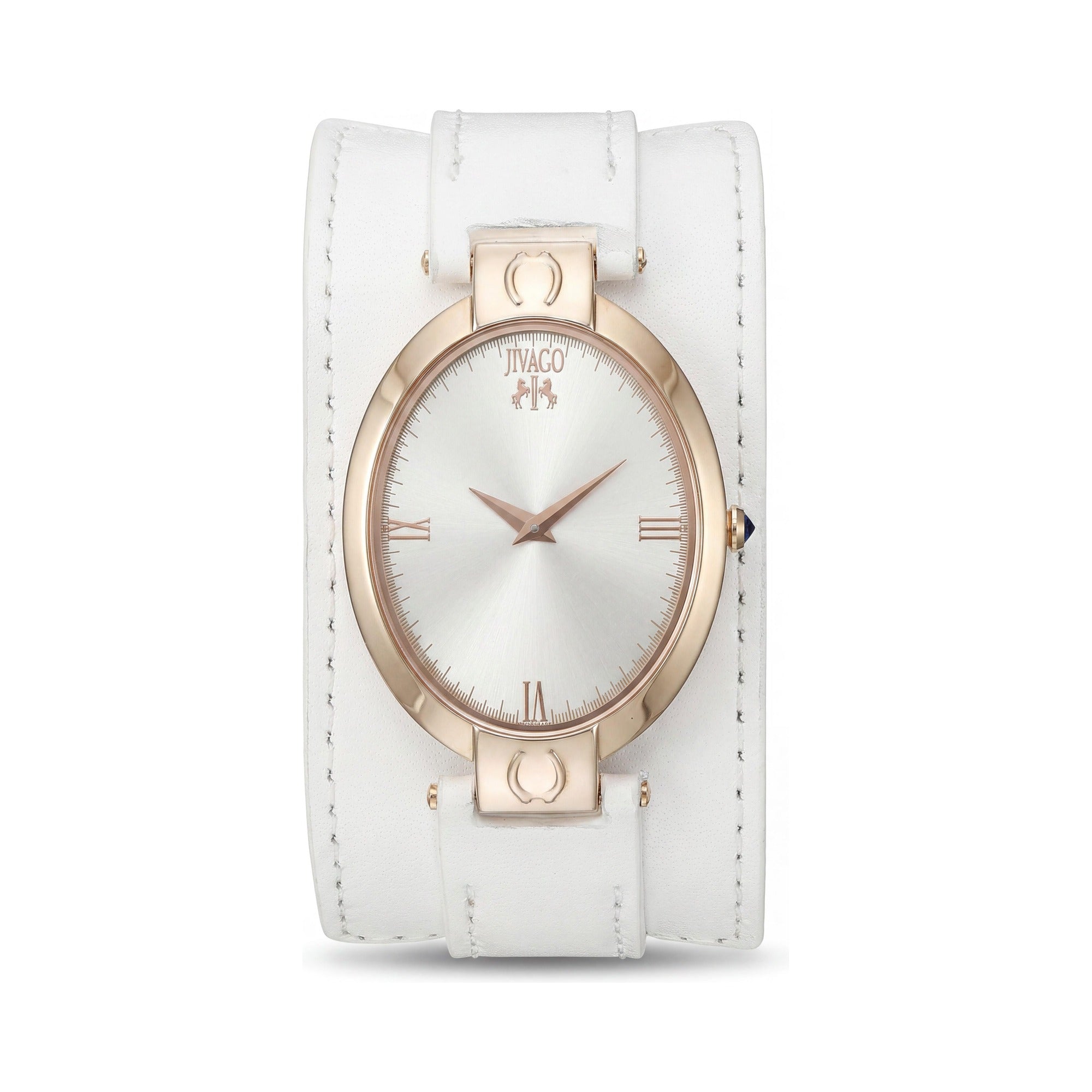 Jivago JV1833 Good luck Women's White Silver Quartz Watch with Leather Strap and Hardlex Crystal, Water Resistant 30 Meters, Photo 1
