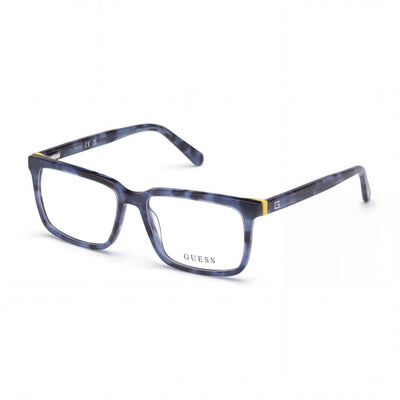 Gafas graduables para hombre GUESS Gu50068@52092# de estilo casual con montura de plástico azul y lentes de demostración transparentes 52