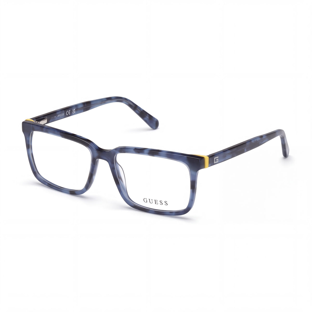 Gafas graduables para hombre GUESS Gu50068@52092# de estilo casual con montura de plástico azul y lentes de demostración transparentes 52, Photo 1
