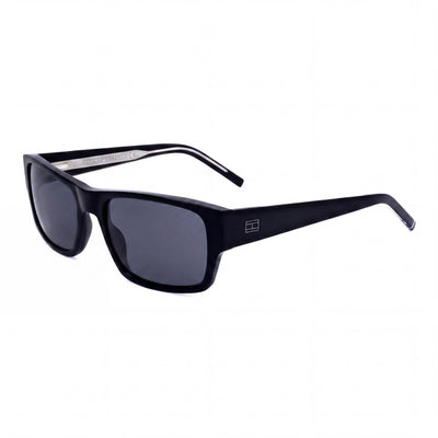 Tommy Hilfiger TH 2017/S Men's Rectangular 100% UV Protection Non-Polarized Black Frame Grey Lens 56mm