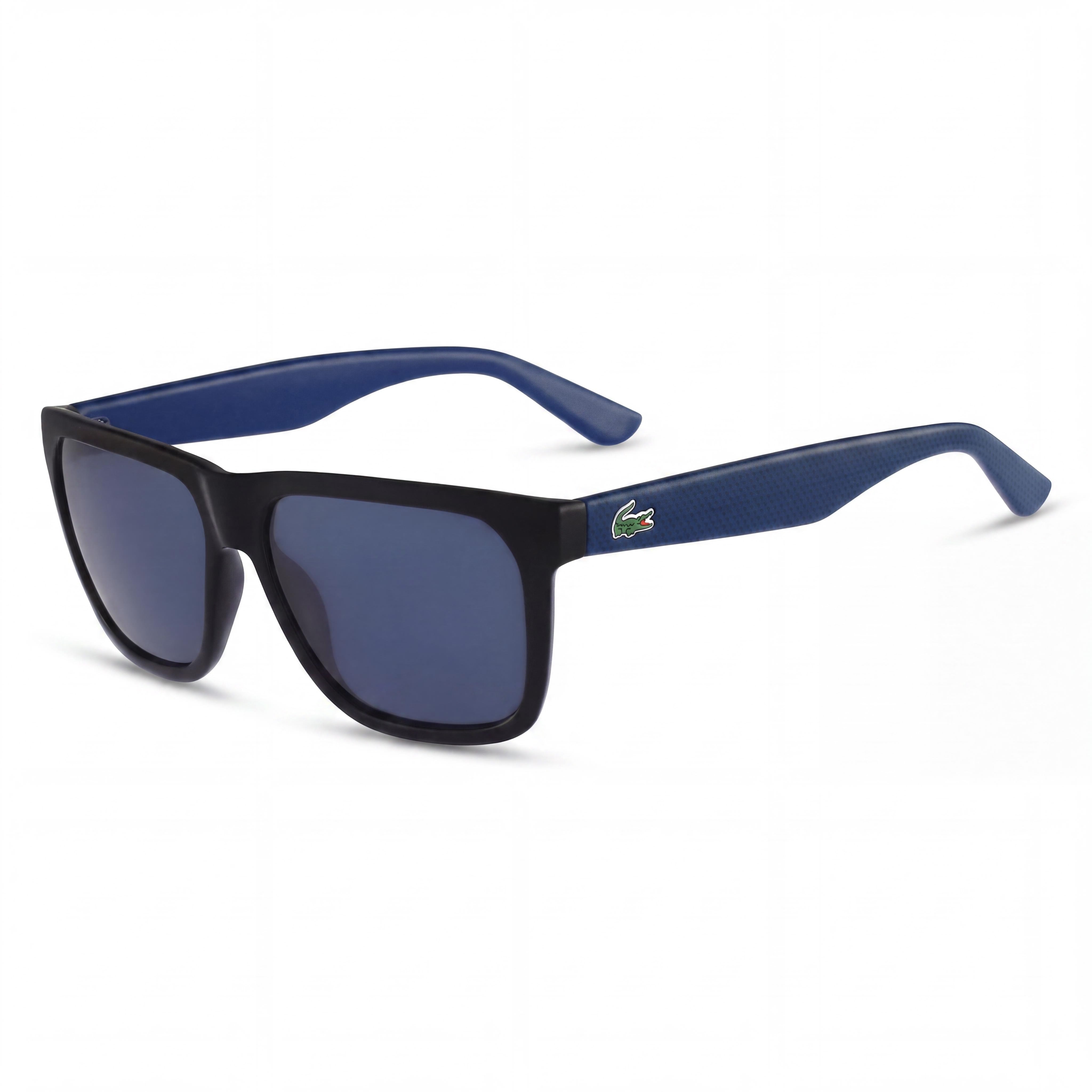 Lacoste L732S N Unisex Casual Square Black Plastic UV 400 Blue Lens Sunglasses 56mm, Photo 1
