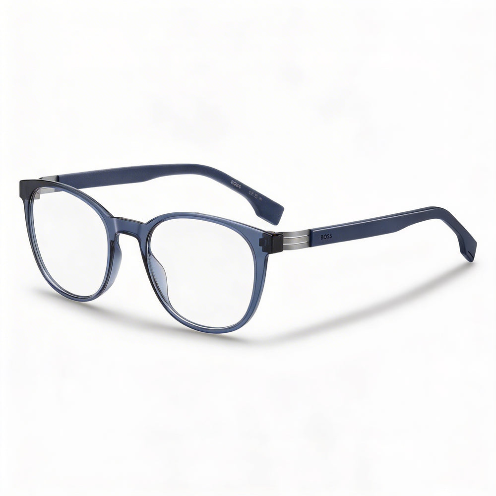 BOSS 1577 Men's Blue Polyamide Inj-GRIL. Non Polarized Casual Rectangular Eyeglasses 52-20-150