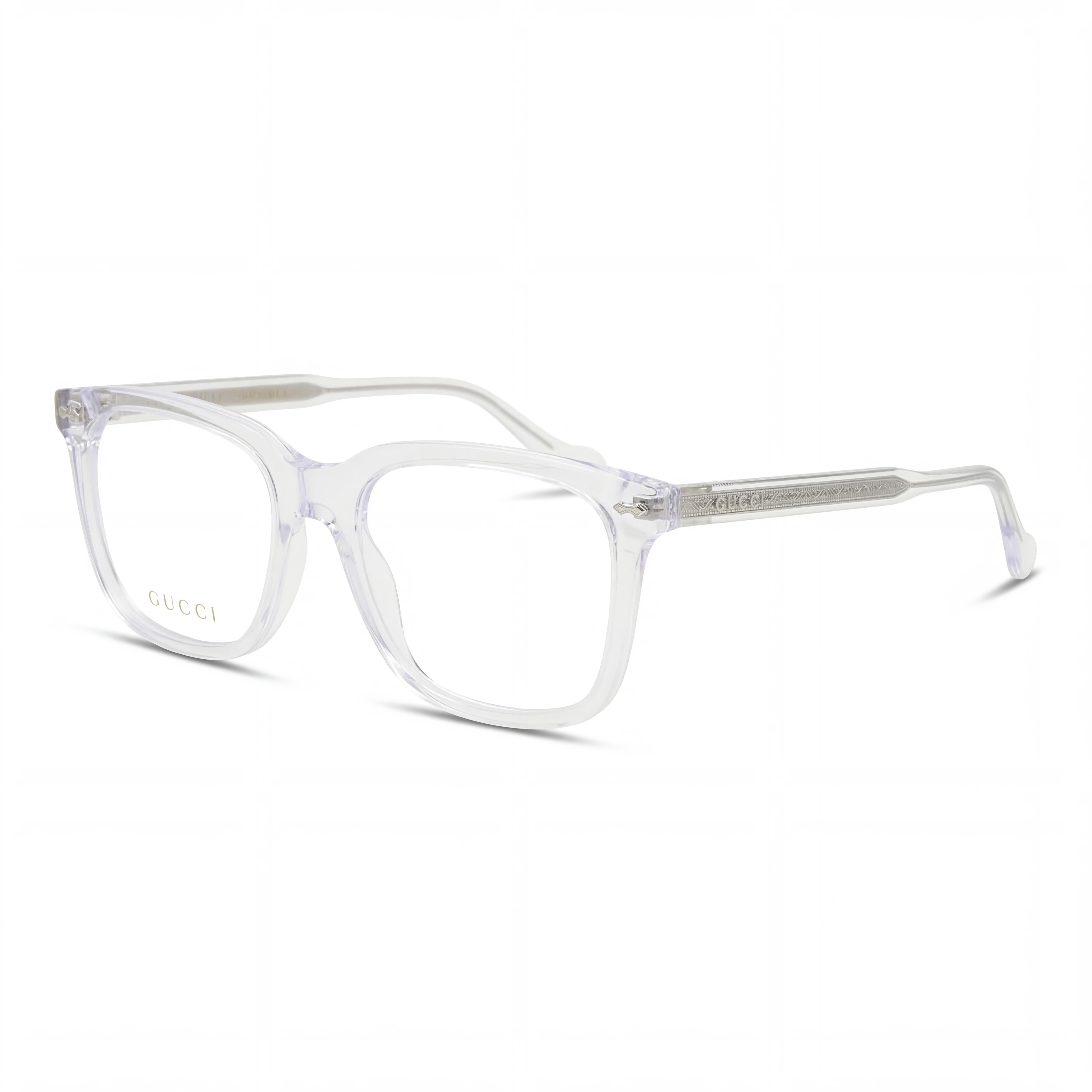Gafas Gucci GG0737O para hombre con montura cuadrada completa de plástico color cristal, 53-18-150 mm, Photo 1