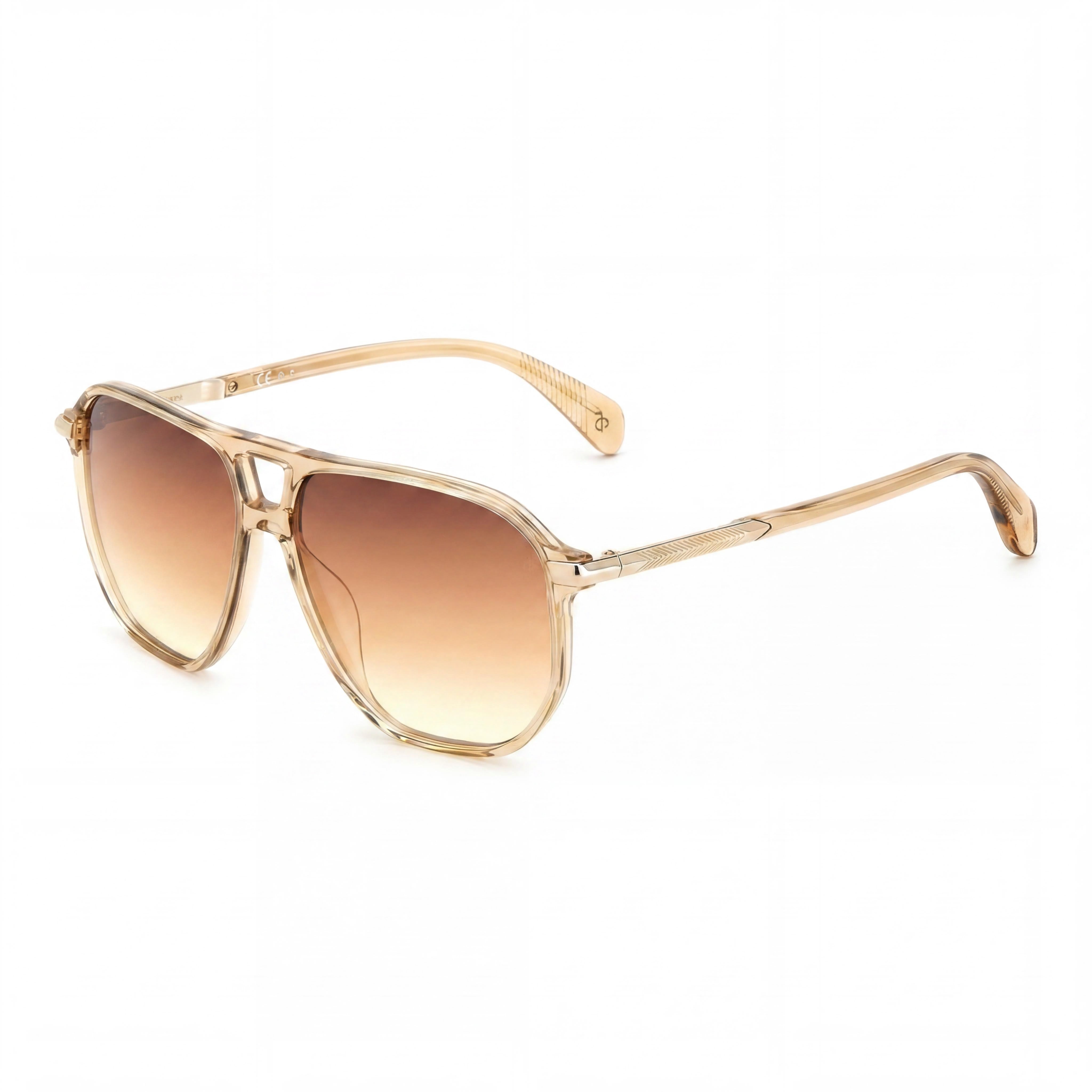 rag & bone Modern Heritage Women's Acetate Sunglasses with UV Protection, Beige, Brown Shaded Brick Lenses, 58mm, Photo 1
