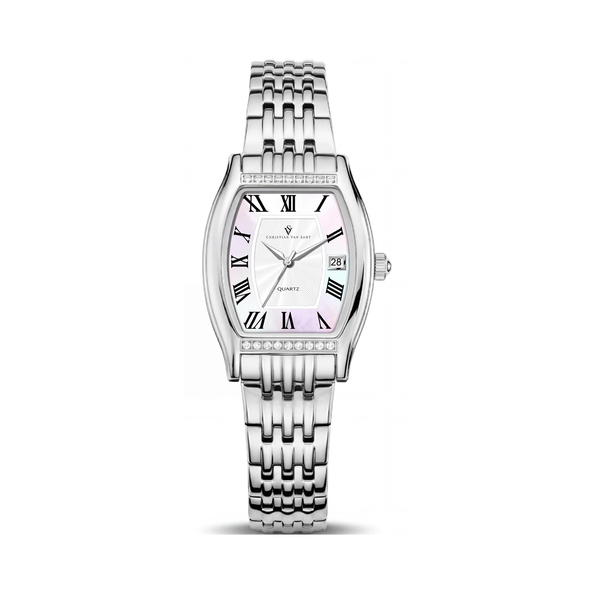 Christian Van Sant CV2450 Women's Bracelet Watch - Stainless Steel Case & Bracelet, White Dial, Quartz, Water Resistant, Photo 1