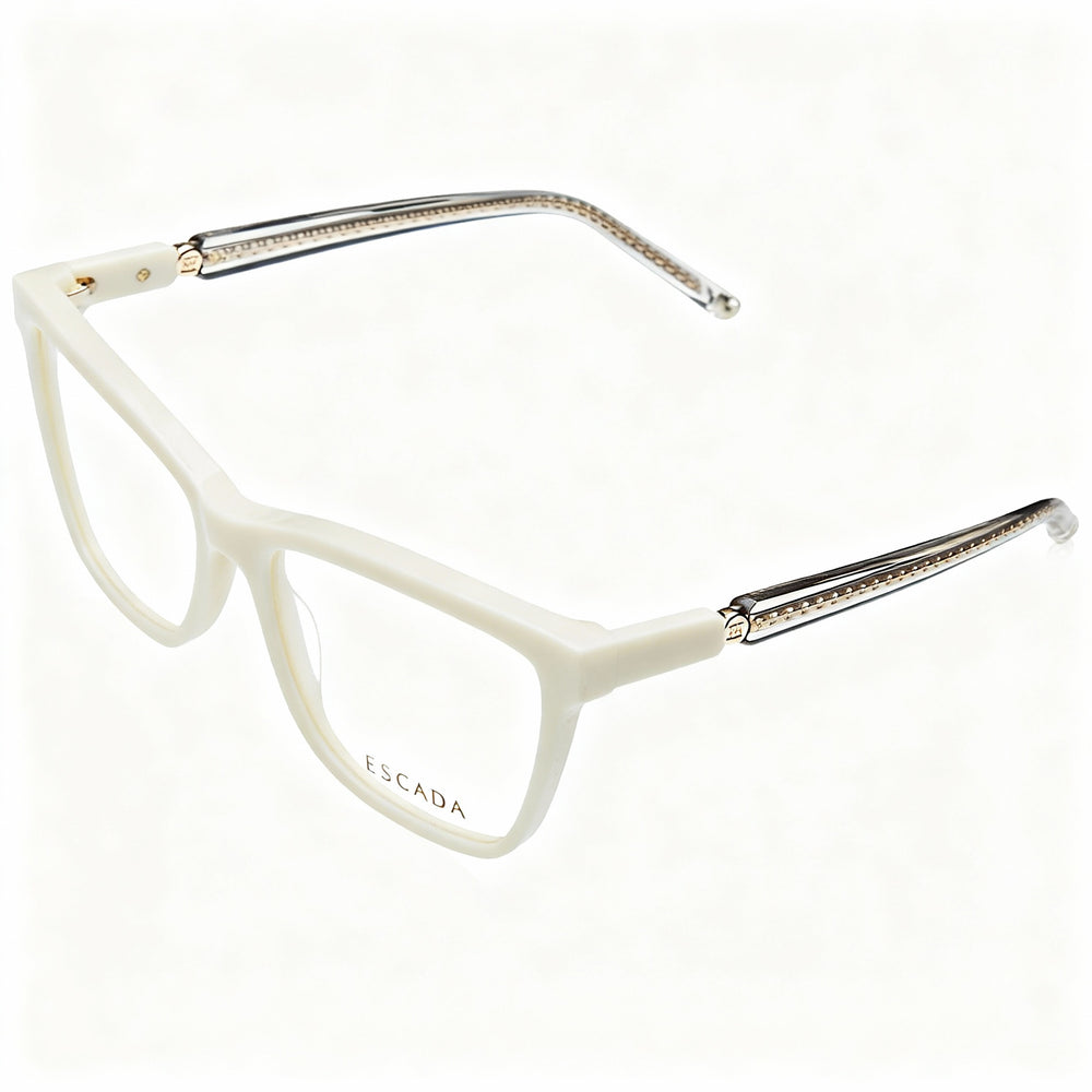 Escada Classic Women's Eyeglasses with Ivory Acetate Frame, 54mm Lens, 17mm Bridge, 140mm Temple
