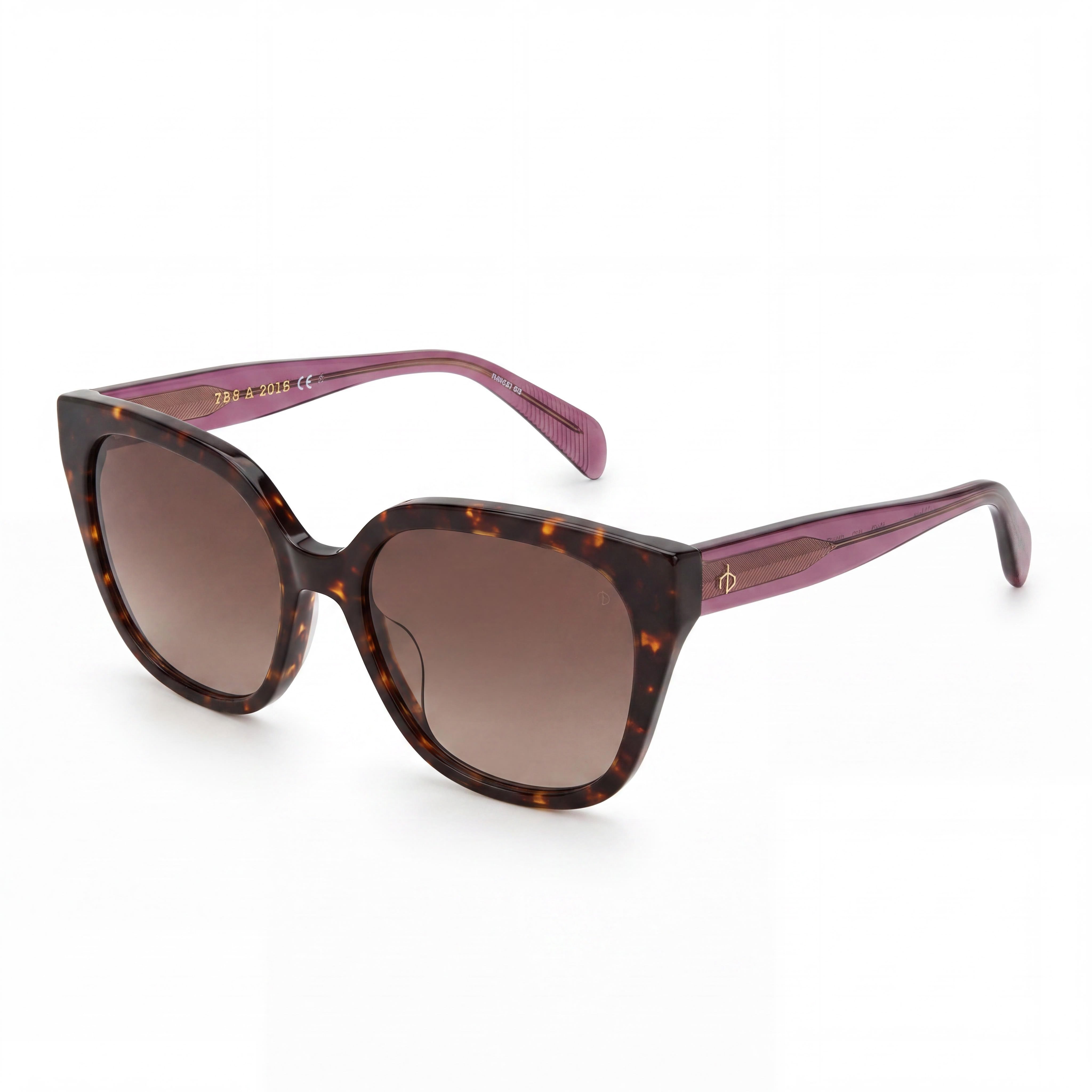 rag & bone Classic Women's Tortoise Plastic Frame Brown Shaded Polycarbonate Lens Sunglasses 56 millimeter, Photo 1