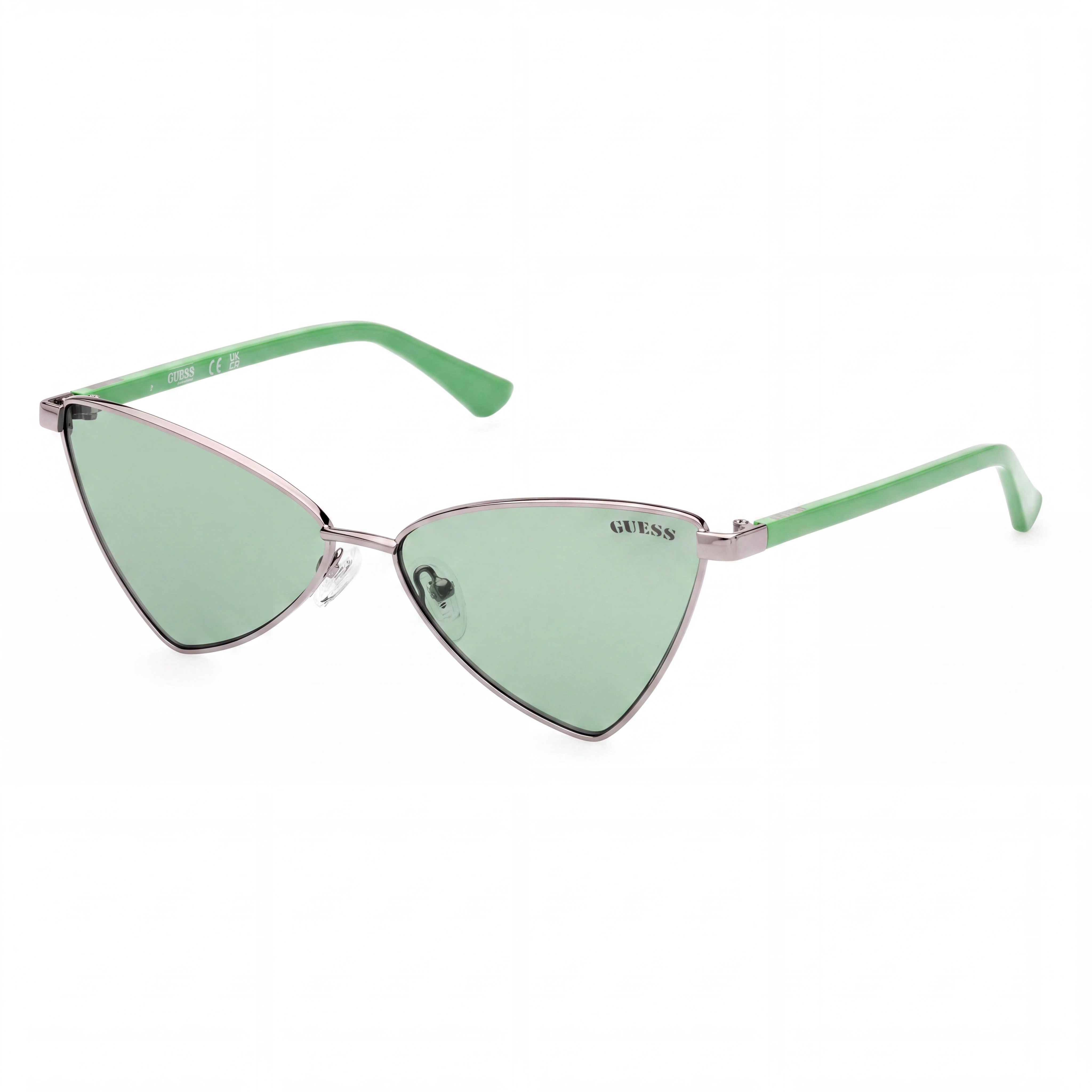GAFAS DE SOL GUESS FEMENINAS CON PROTECCIÓN UV, Montura Metálica, Gunmetal, Degradado Verde, No Polarizadas, 55mm, Photo 1