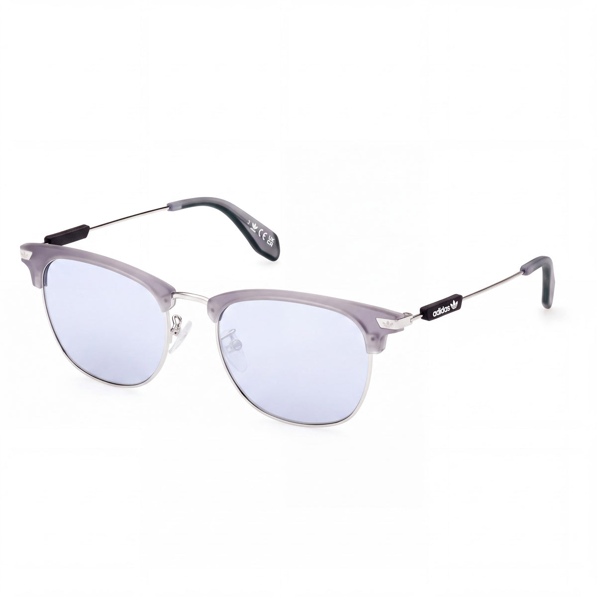 adidas Contemporary Men's Grey Plastic Sunglasses, Smoke Mirror Lenses, UV Protection, 53-19-145, Photo 1