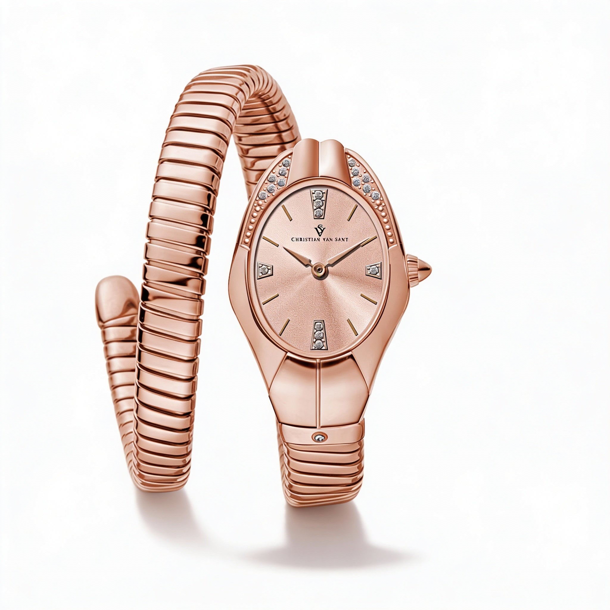 Reloj de cuarzo para mujer Christian Van Sant con esfera de oro rosa y caja y pulsera de acero inoxidable, Photo 1