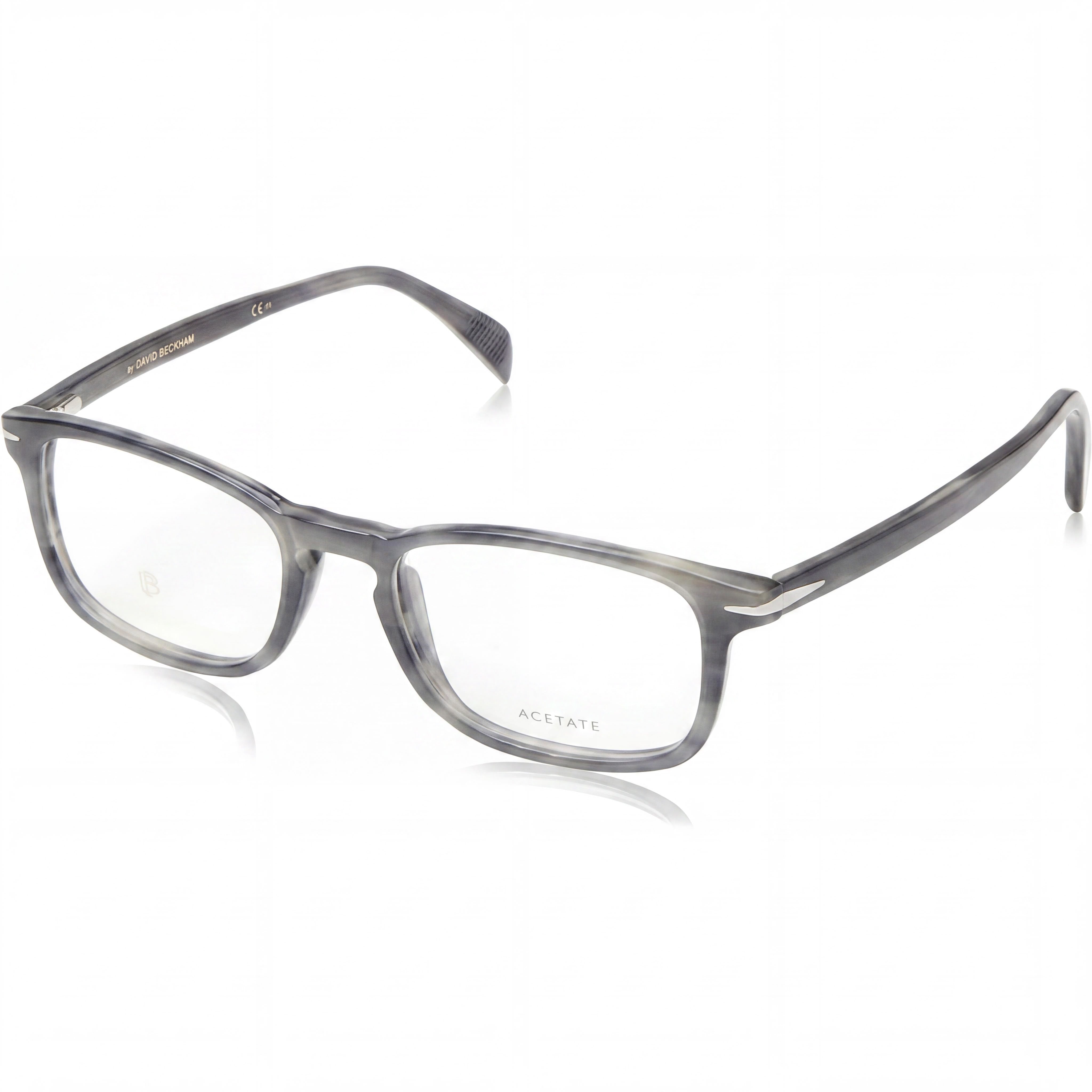 David Beckham Db 1027 Men’s Grey Horn Plastic Eyeglasses with 51mm Lens Width, 150mm Bridge Width, and 19mm Temple Length, Photo 1