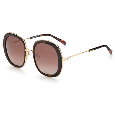 M Missoni Classic Women's Havana Brown Gradient Stainless Steel 100% UV Protection 53mm Lens Sunglasses