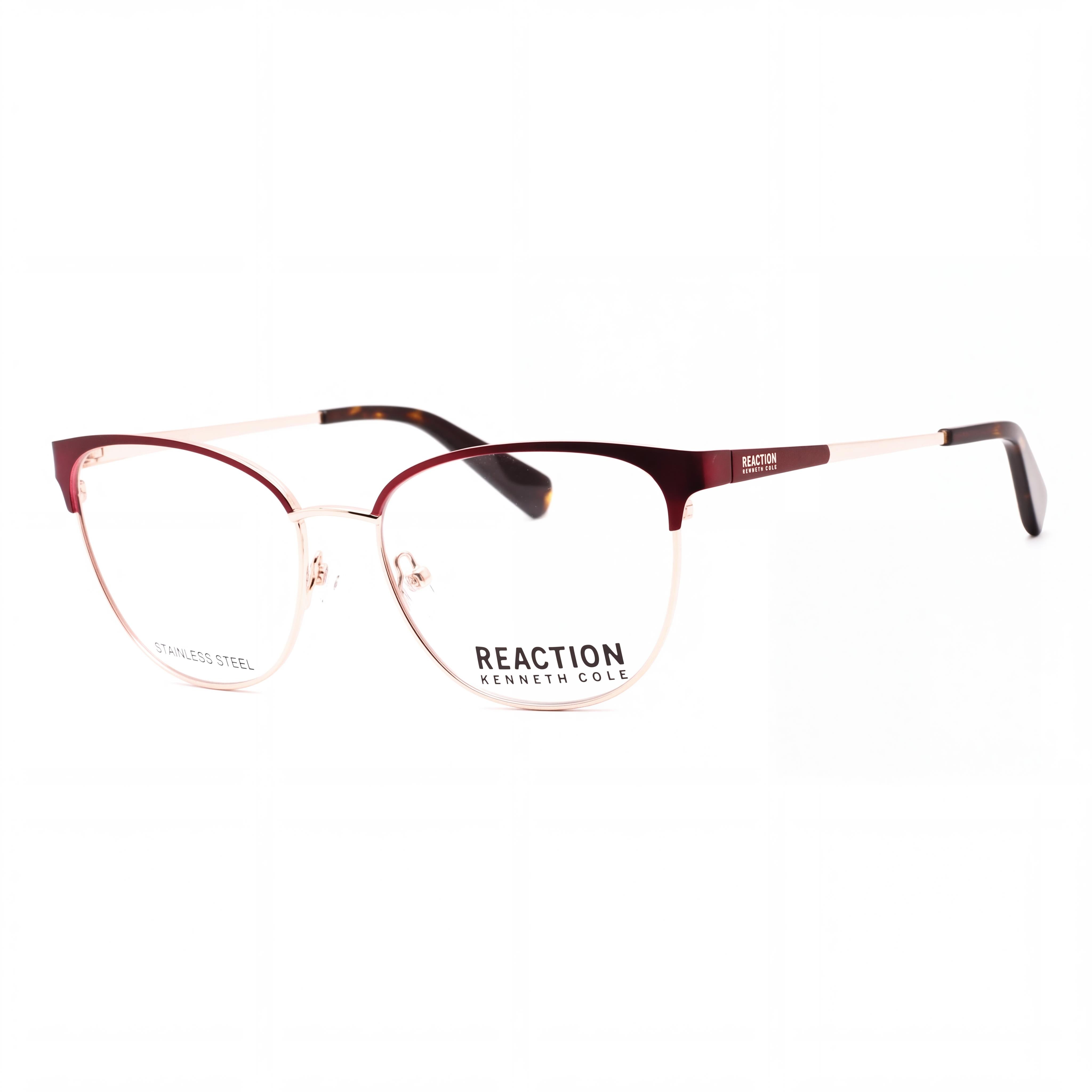 Kenneth Cole REACTION Kc0877 Gafas para hombre con lentes - Montura metálica color burdeos mate - 53 mm, Photo 1