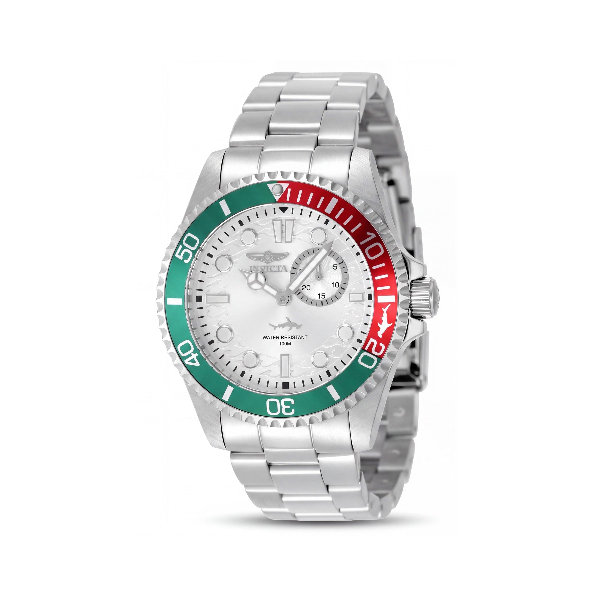 Invicta Pro Diver 49276 Reloj de cuarzo de acero inoxidable para hombre, esfera plateada, 43 mm, resistente al agua hasta 10 ATM, Photo 1