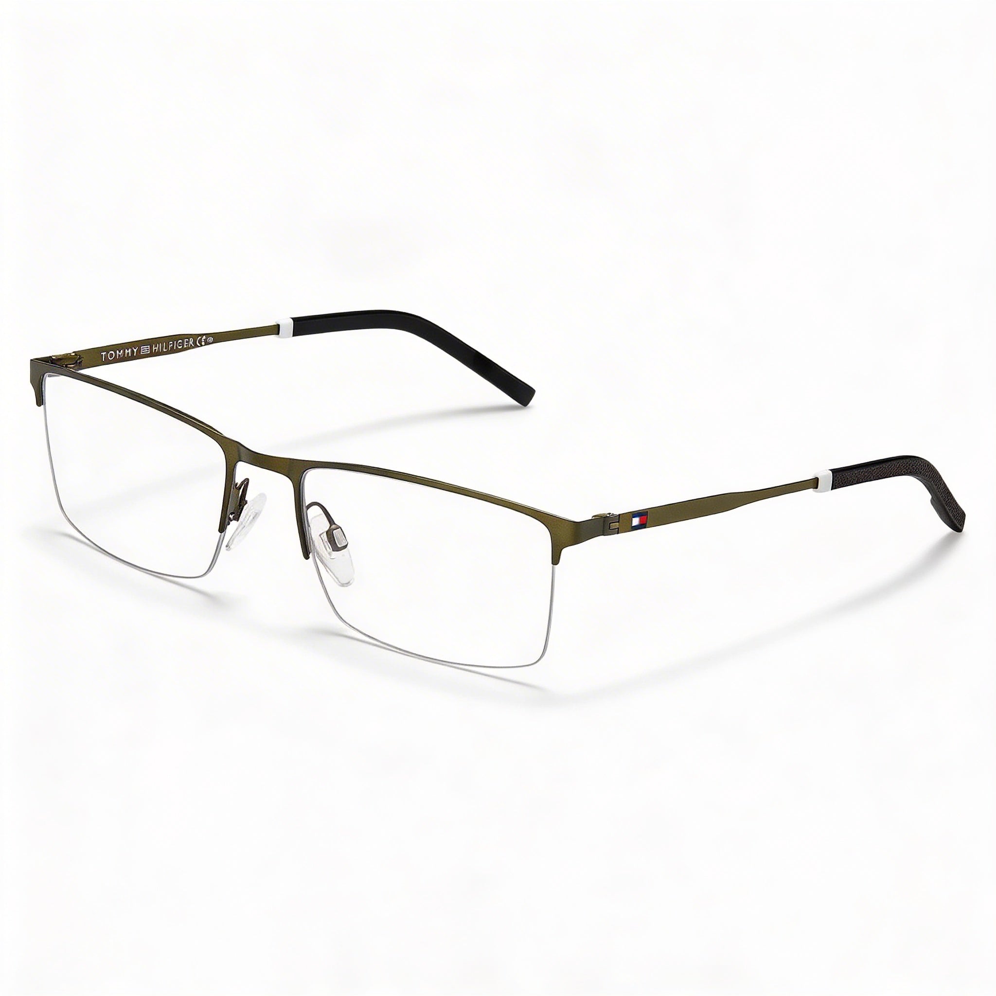 Tommy Hilfiger Th 1830 Men's Olive Stainless Steel Frame with Polycarbonate Lenses Eyewear 56mm, Photo 1