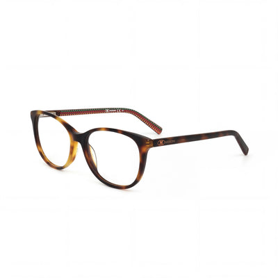 M Missoni Gafas para mujer: Gafas ópticas de montura completa redonda con montura de acetato havana y lentes de policarbonato, 52 mm