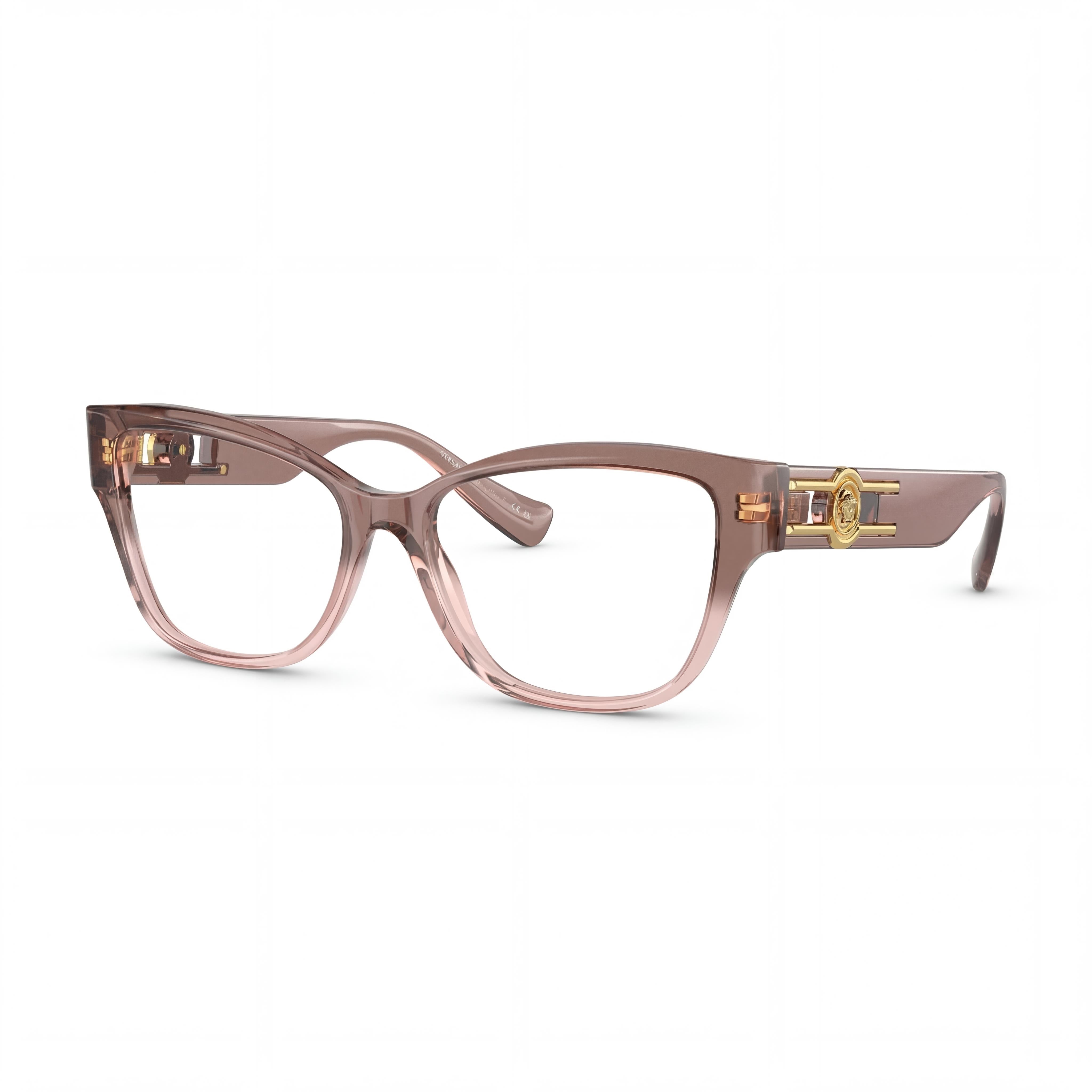 Versace Tf2091b Women's Pink Transparent Acetate Eyeglasses with Clear Plastic Lenses, 54-16-140mm, Photo 1