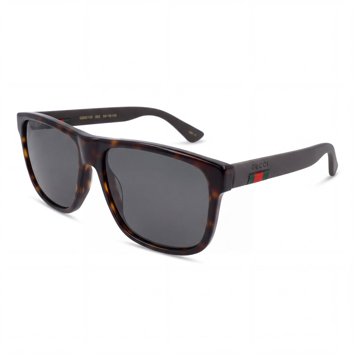 Gucci GG0010S Unisex Multicolour Plastic Frame Lightweight Dark Grey UV Protection Sunglasses 58mm, Photo 1