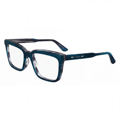 Calvin Klein 24516 Men's Rectangle Striped Blue Acetate Frame Eyeglasses Lens 53mm Bridge 18mm Temple 145mm
