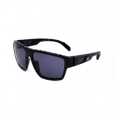 adidas Sp0008 Men's Shiny Black Sunglasses TR90 Plastic Smoke Lens 61mm UV Protection