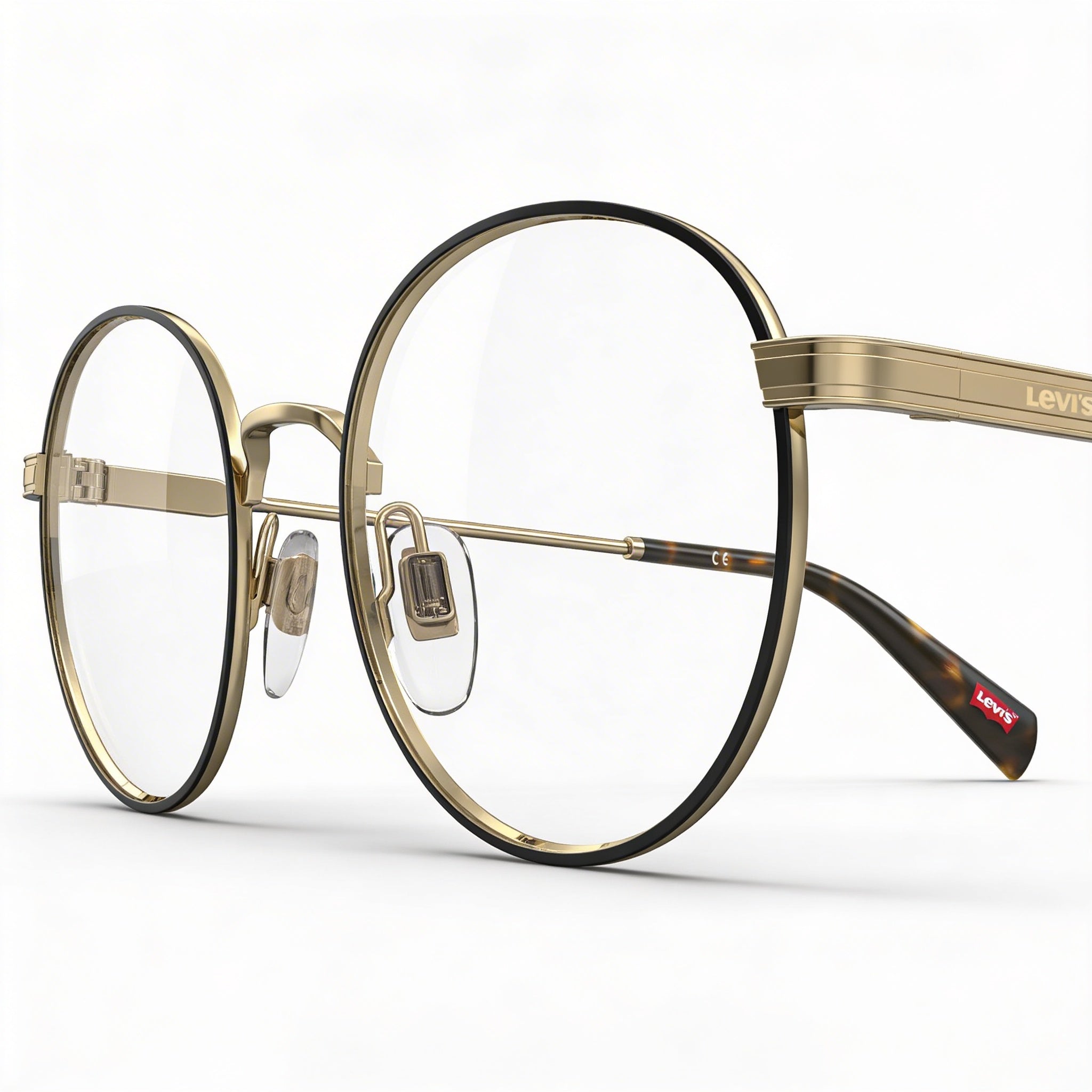 Levi's Lv 1030 Unisex Gold Alloy Steel Prescription Ready Eyeglasses 48mm Lens Width, 20mm Bridge, 145mm Temple, Photo 2