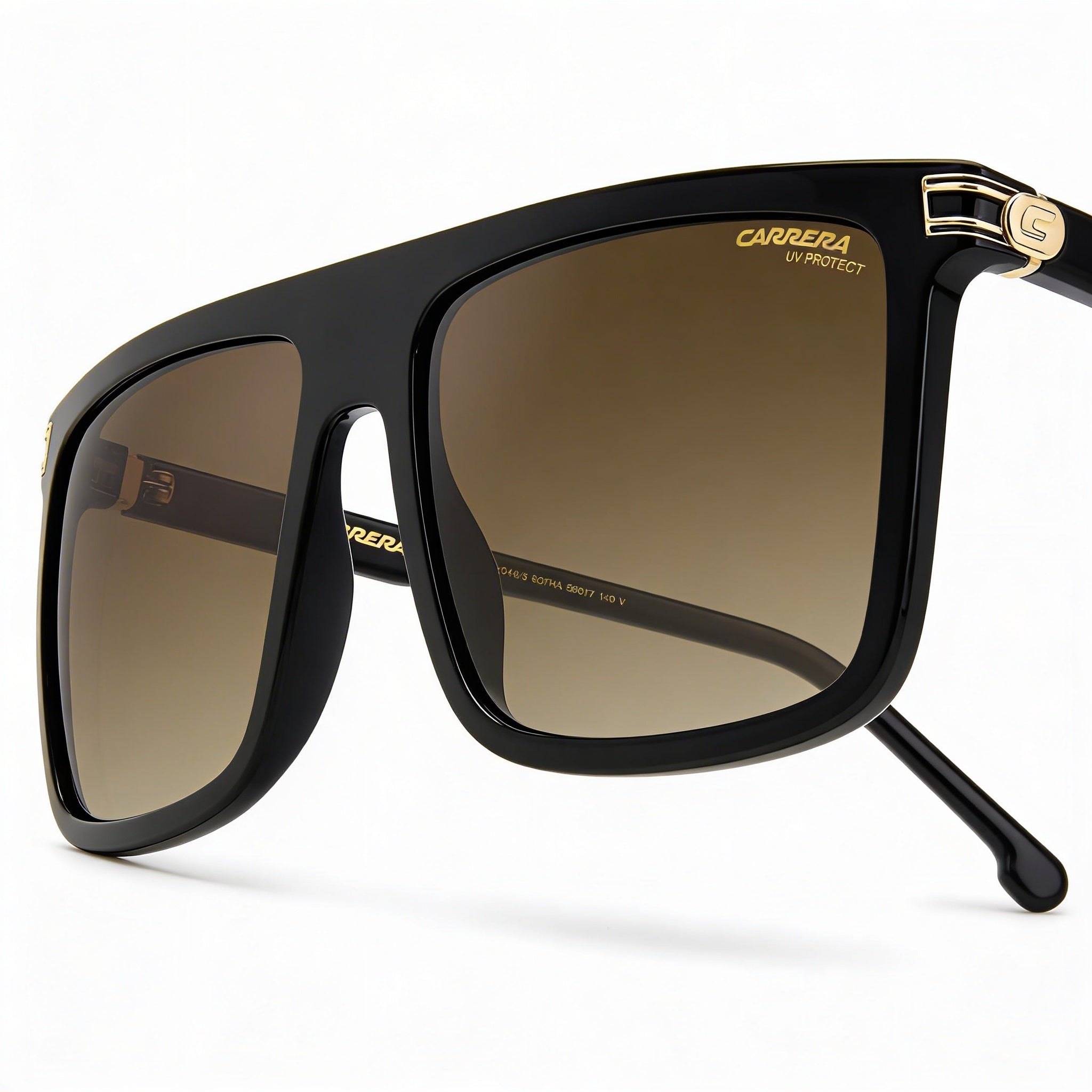 Carrera 1048/S Unisex Black Polyamide Frame Grey Brown Shaded Non-Polarized UV Protection Sunglasses 58mm, Photo 2