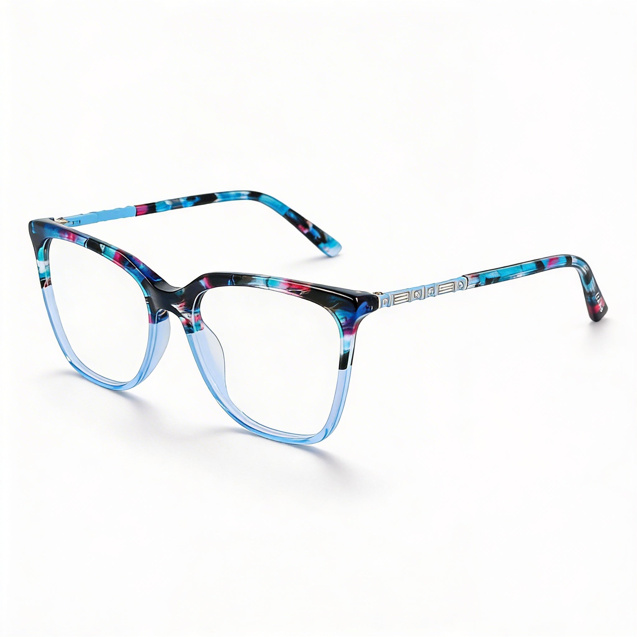 Bebe Bb5191 Men's Metal Blue Frame Clear Polycarbonate Lenses Eyewear 54mm, Photo 1